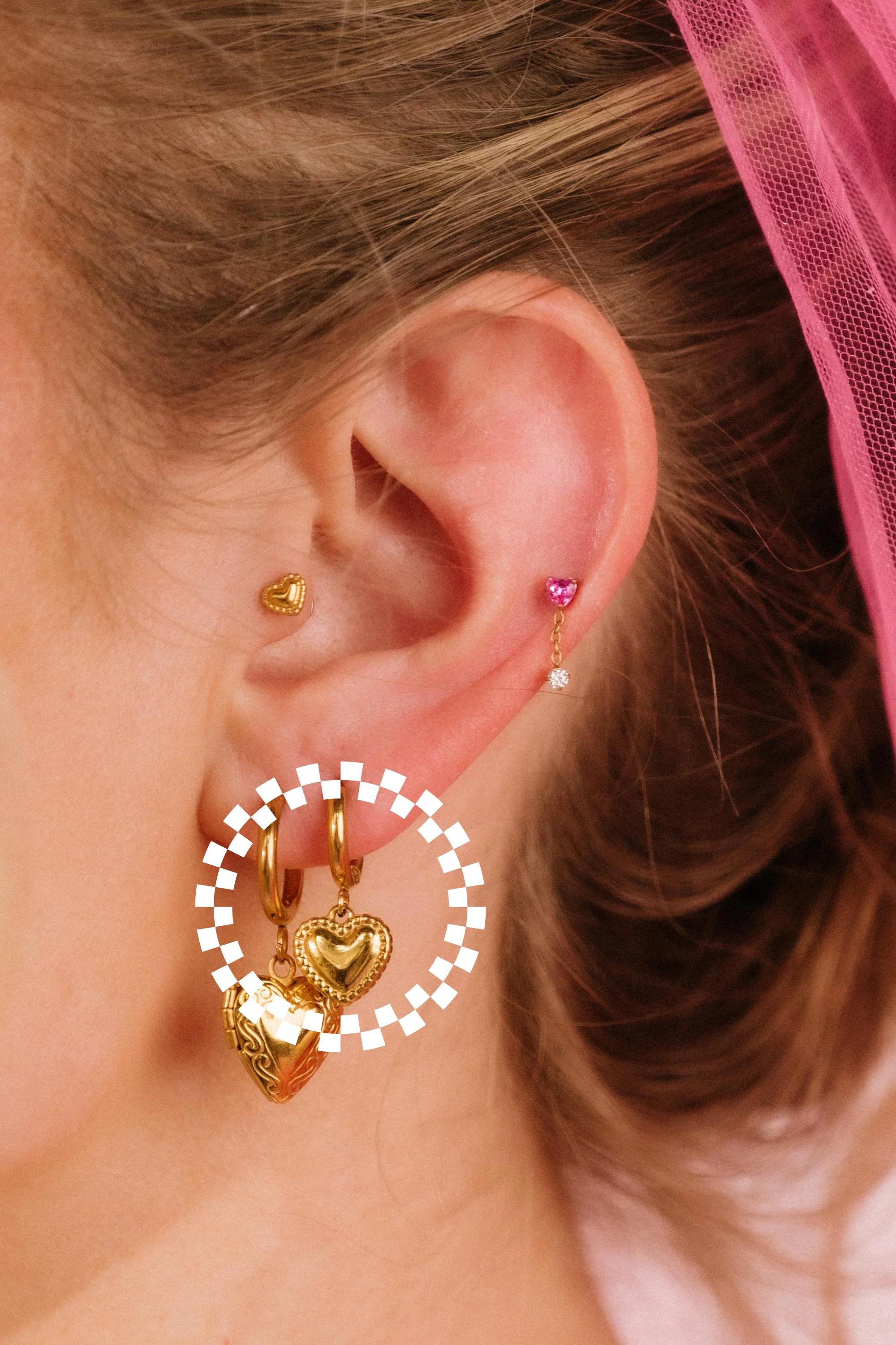 Pillow Heart Charm Hoops - Image 2