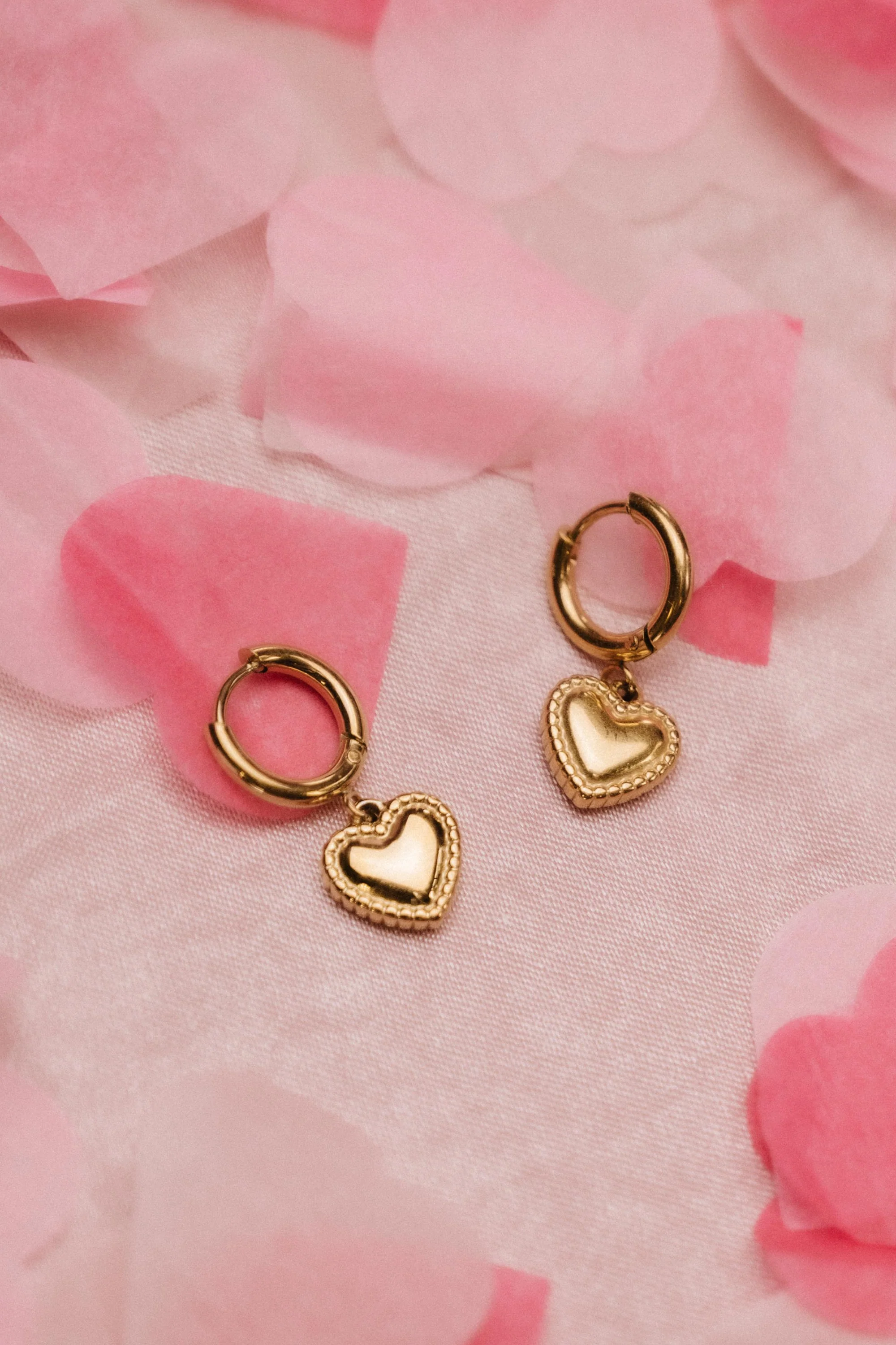 Pillow Heart Charm Hoops - Image 5