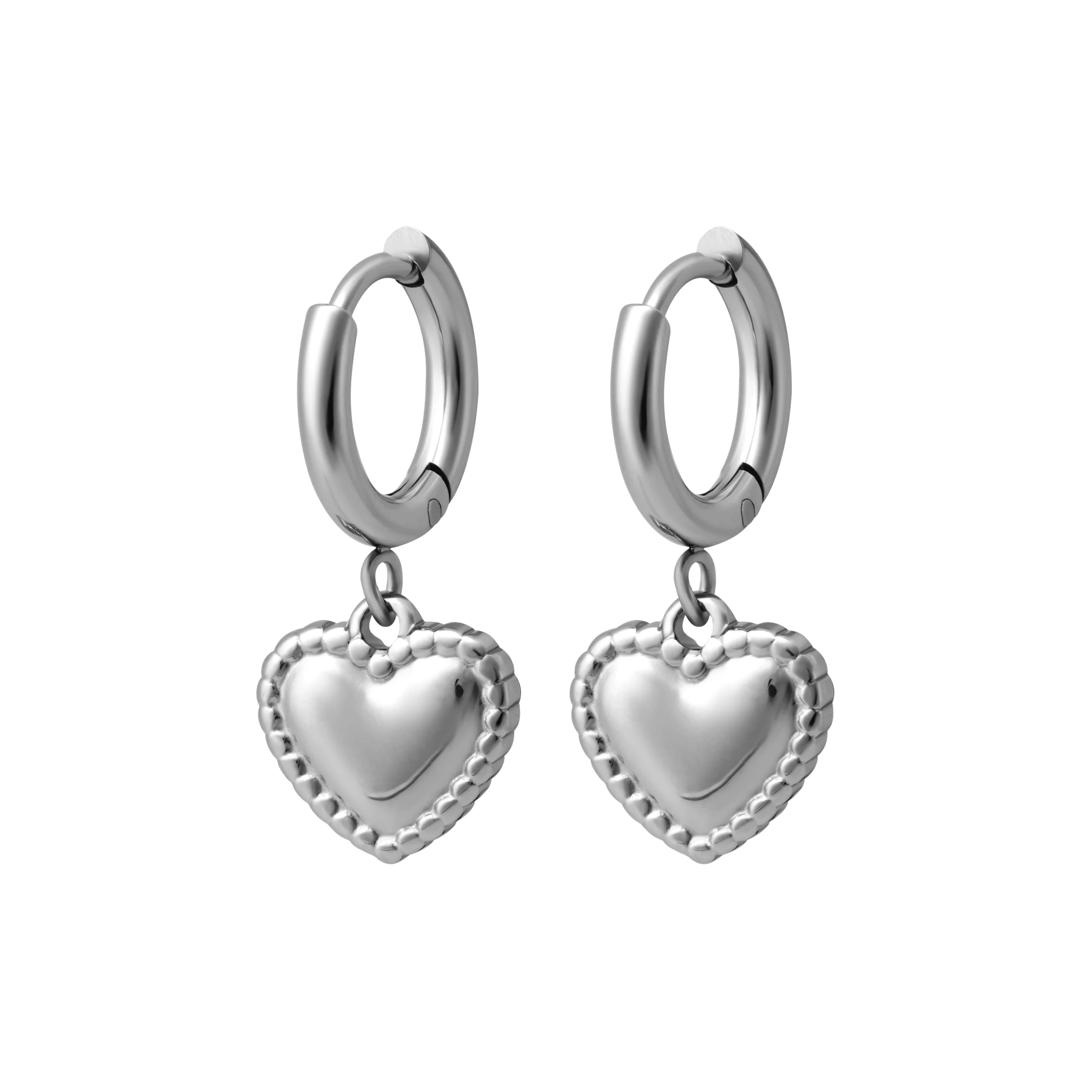 Pillow Heart Charm Hoops - Image 6