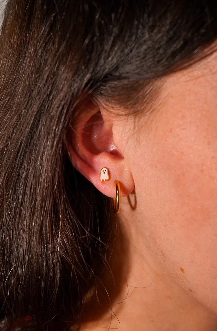 Pink Ghost Enamel Flat Back Stud - Image 2