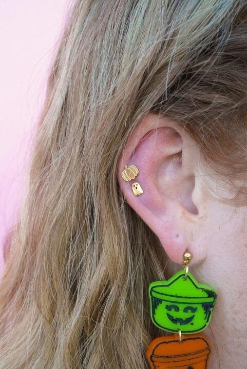 Pumpkin Flat Back Stud - Image 3