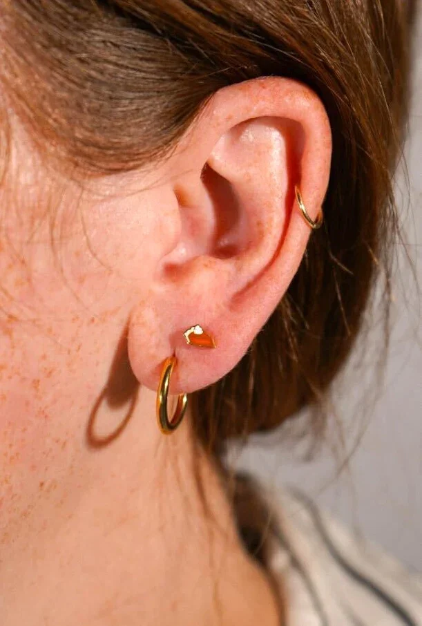 Pumpkin Pie Enamel Flat Back Stud - Image 2