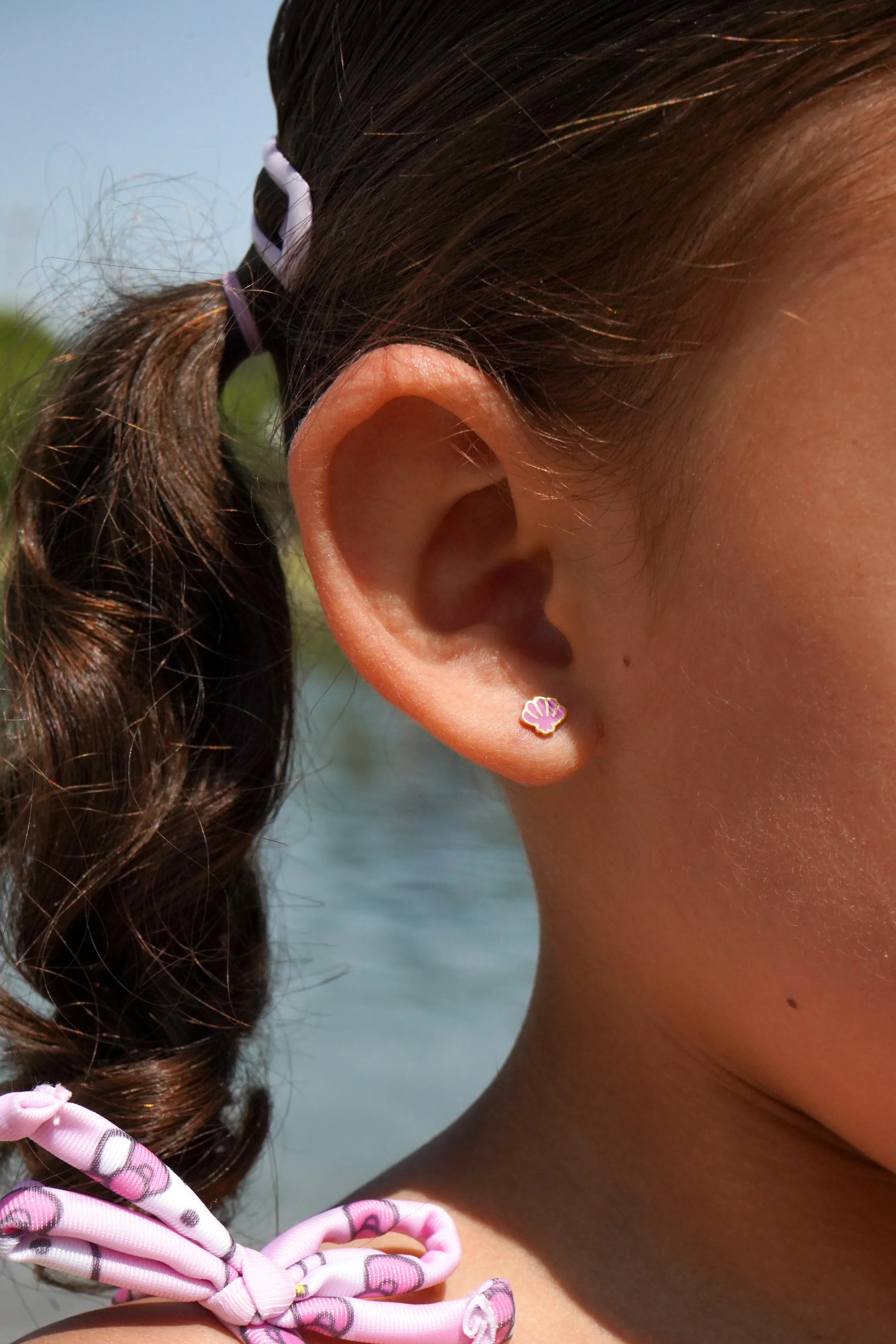 Purple Shell Enamel Flat Back Stud - Image 3