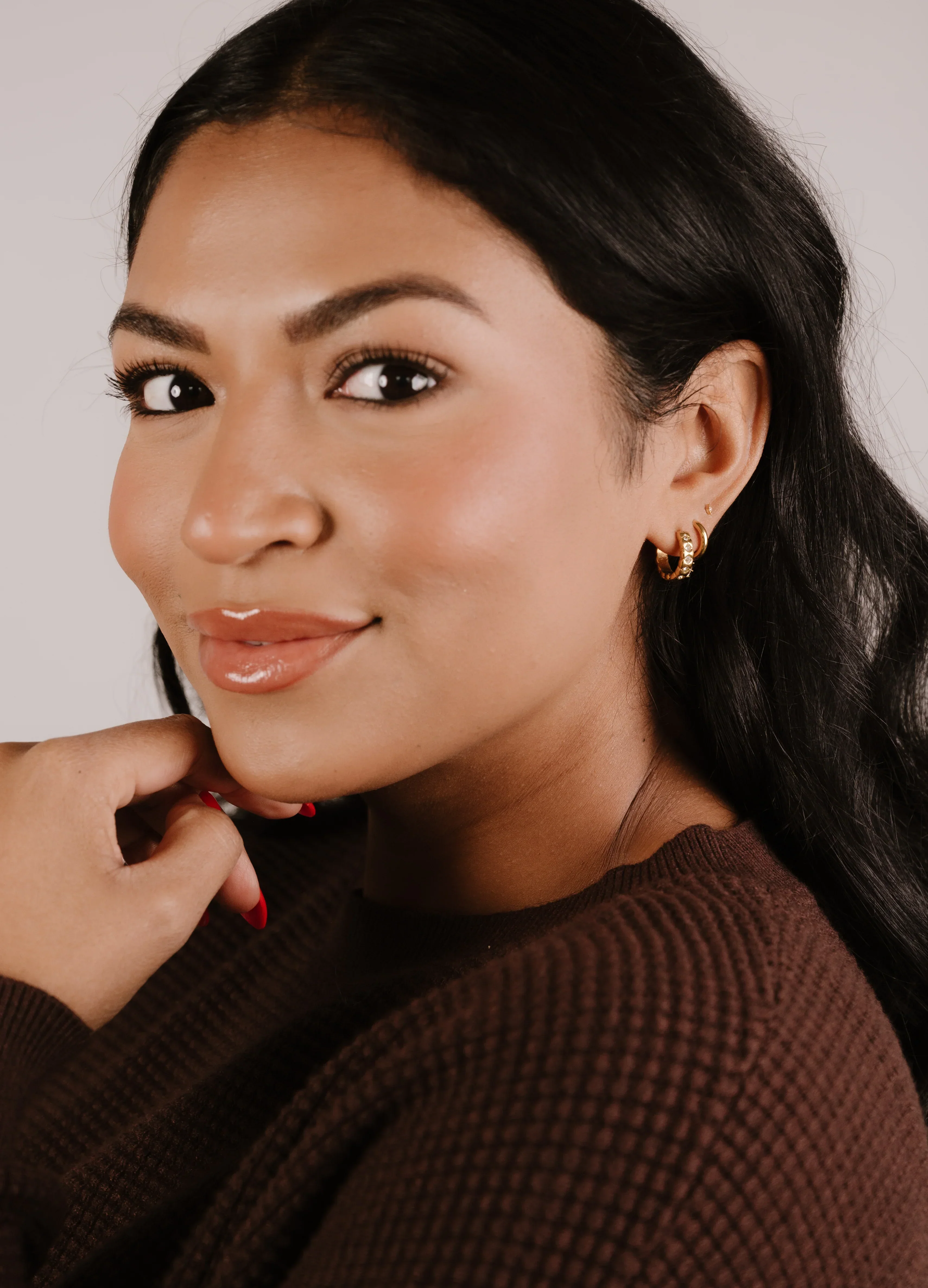 Quilted Zirconia Hoops - Image 3