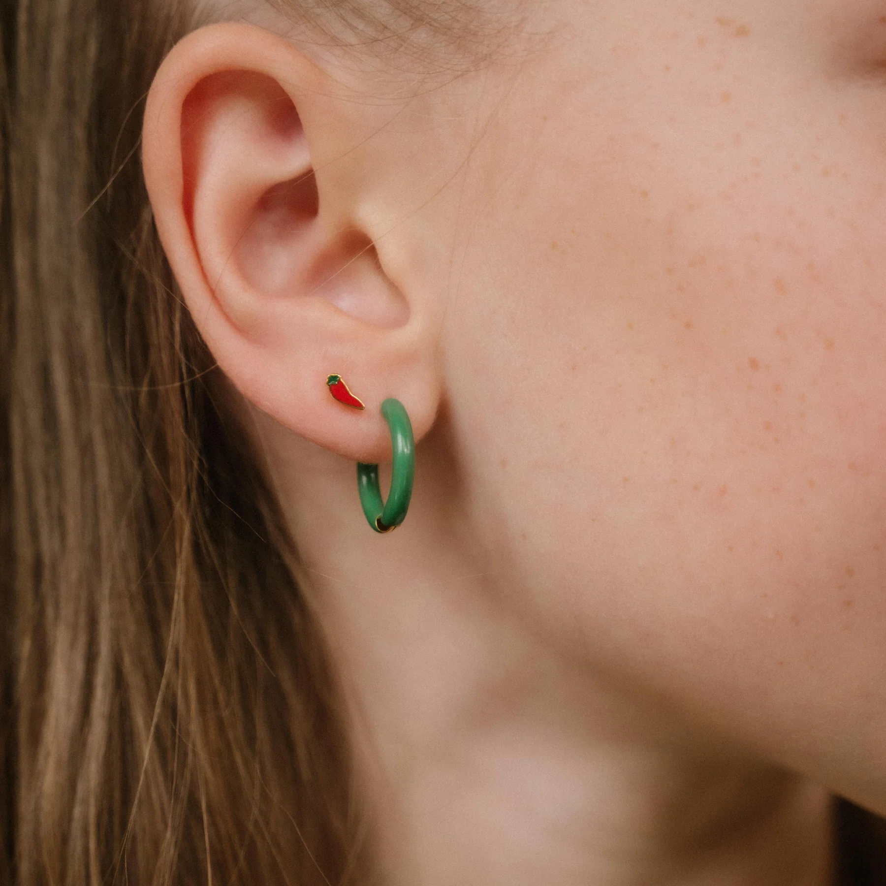Red Chili Enamel Flat Back Stud - Image 2