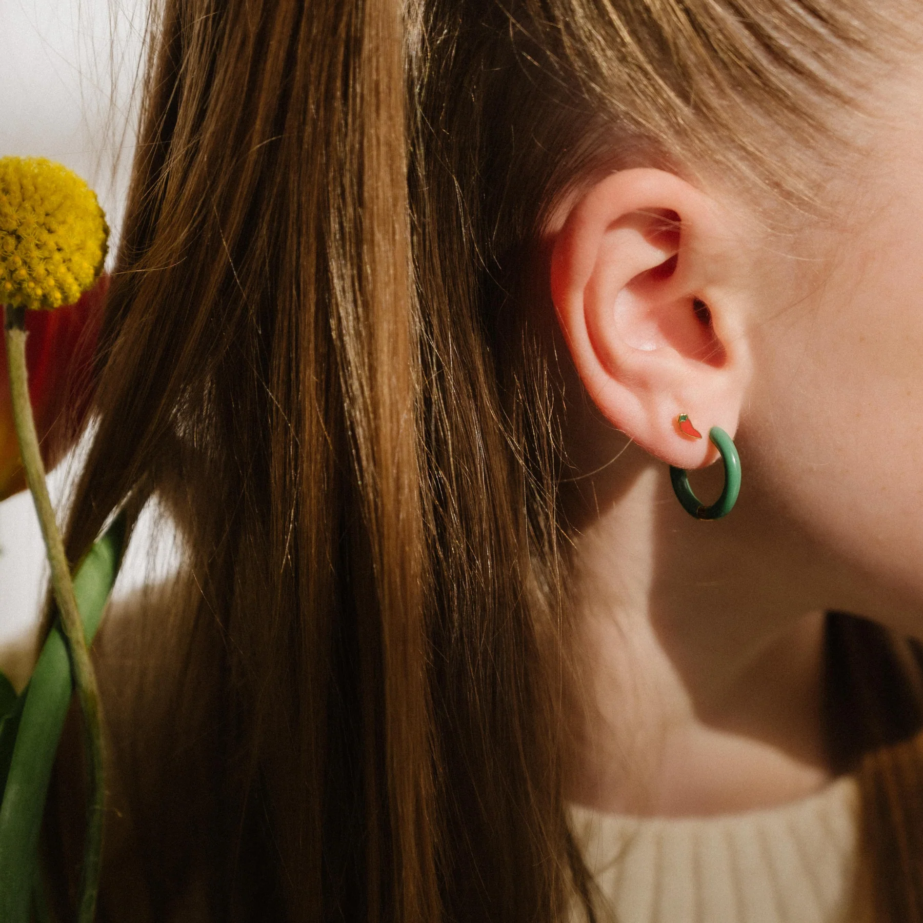 Red Chili Enamel Flat Back Stud - Image 3