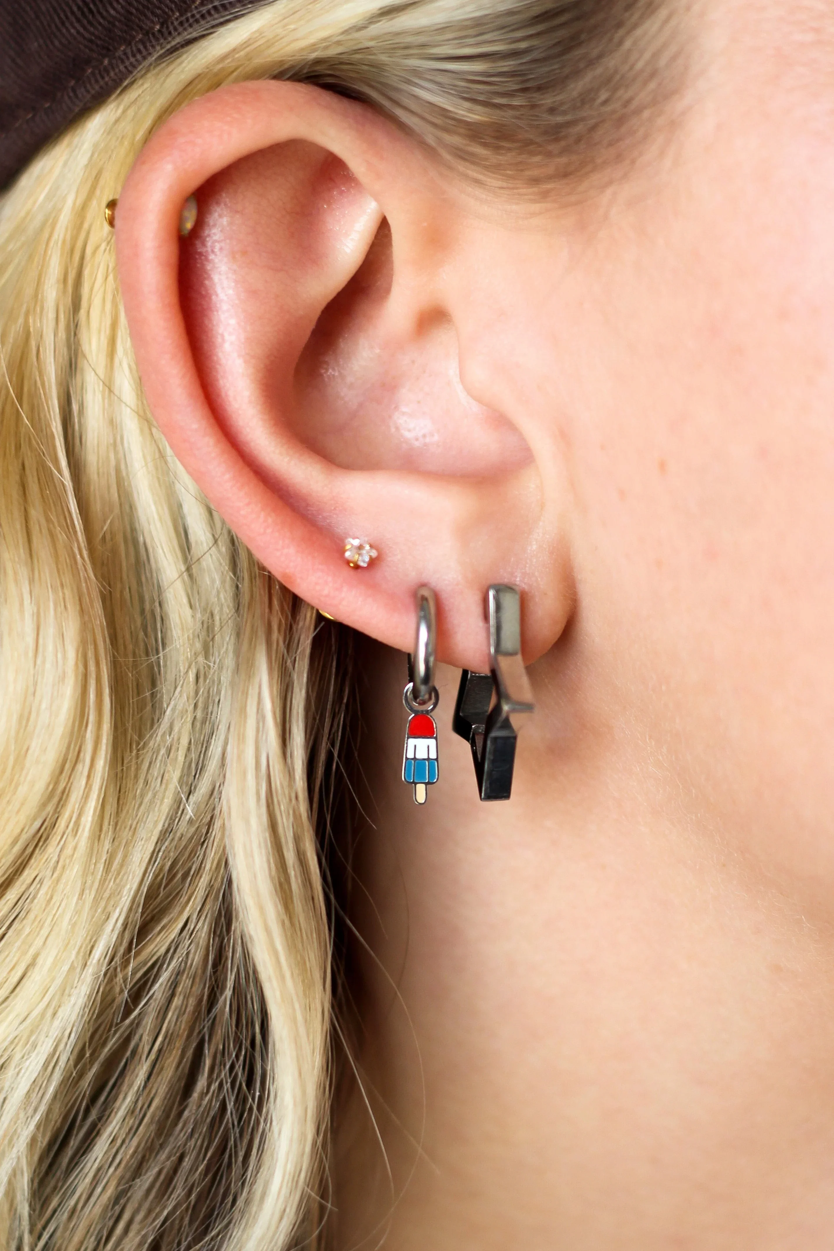 Rocket Pop Enamel Hoop Charm - Image 2