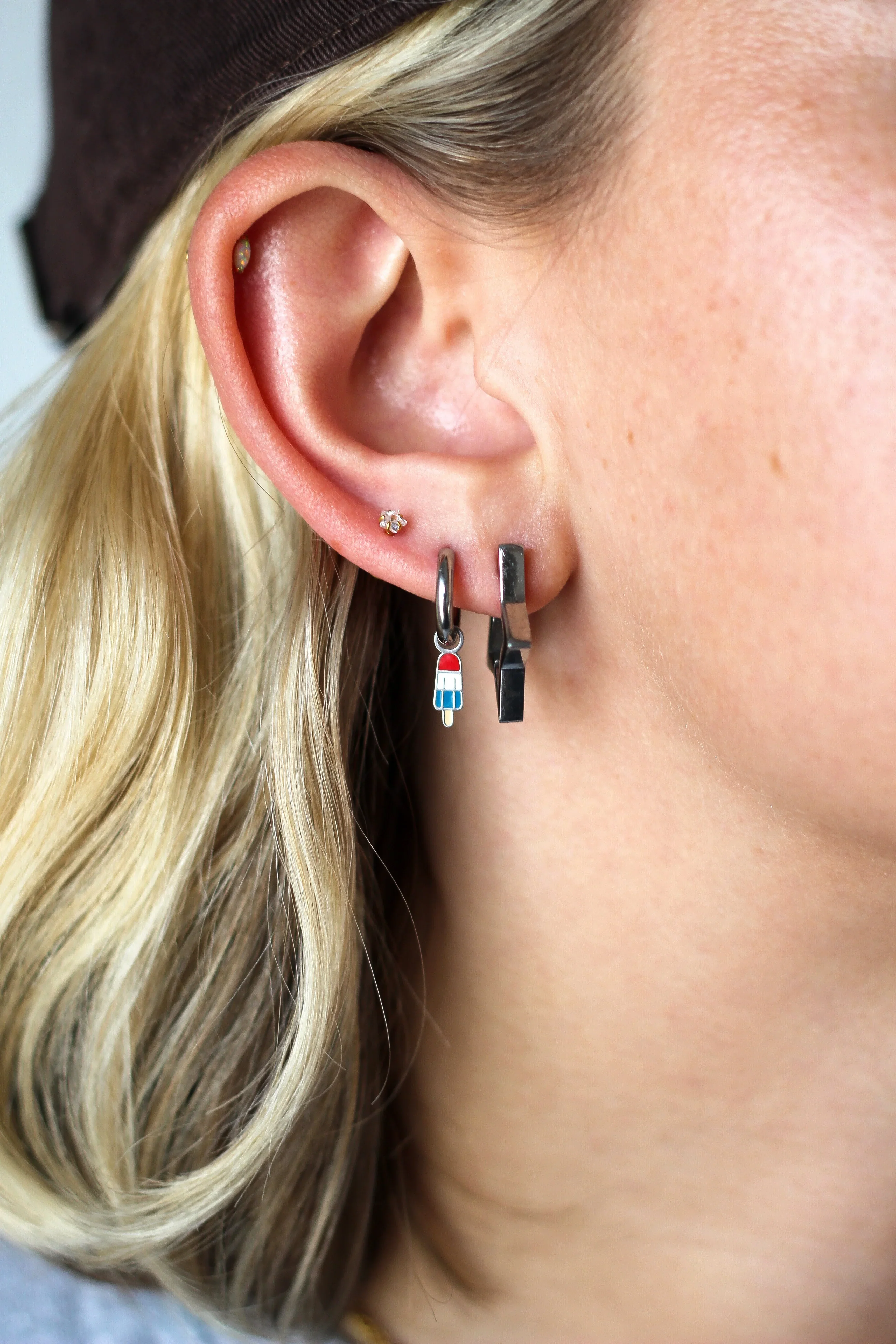 Rocket Pop Enamel Hoop Charm - Image 3