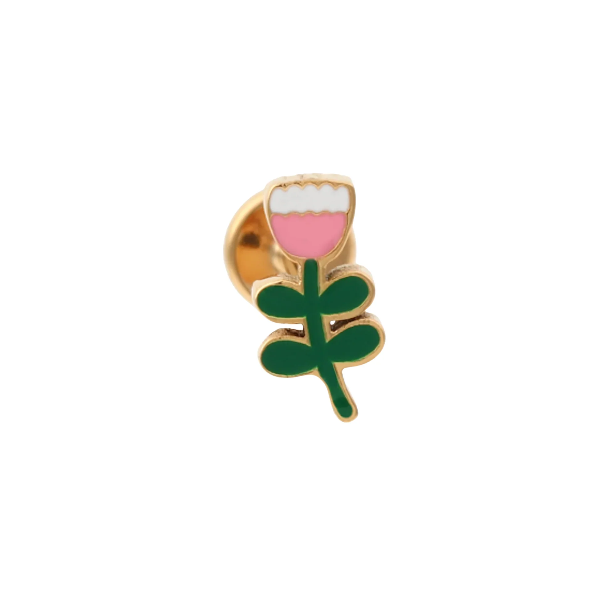 Rosa Blomst Enamel Flat Back Stud - Image 6