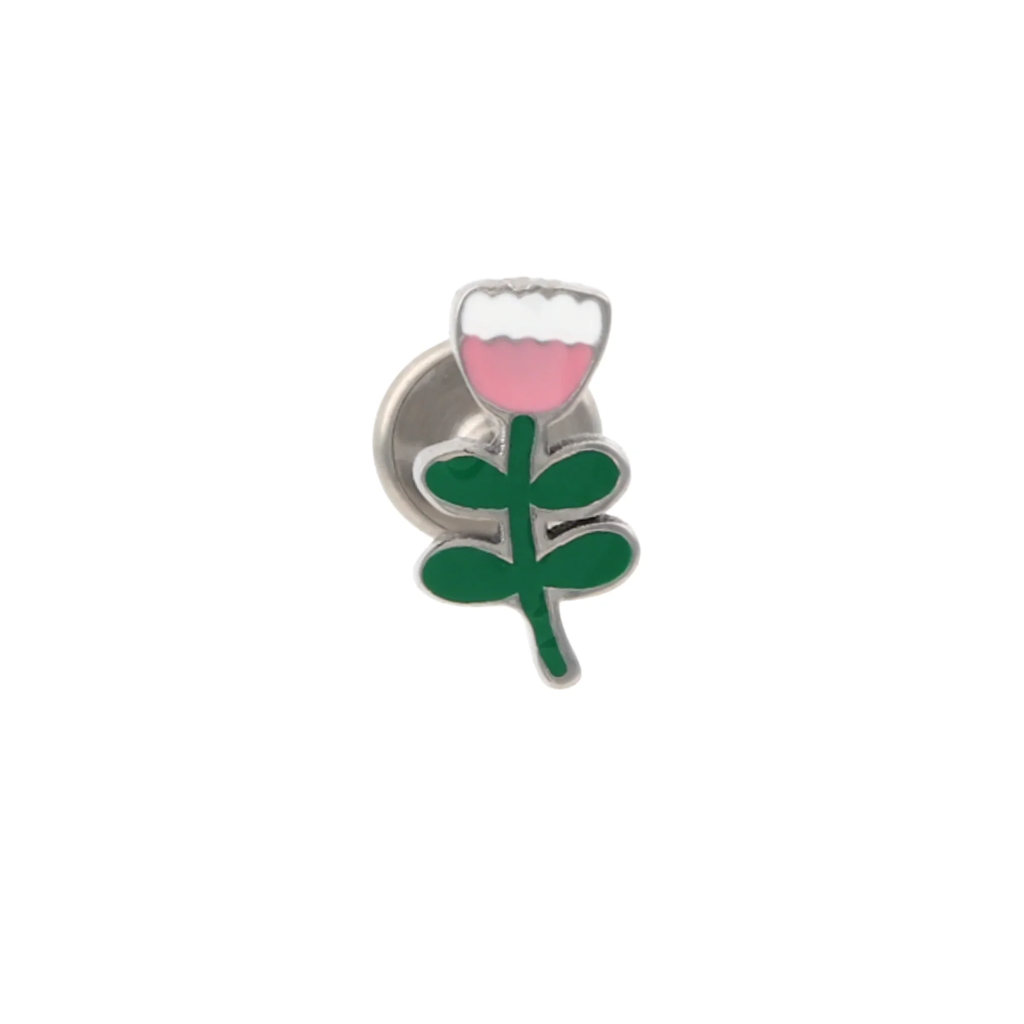 Rosa Blomst Enamel Flat Back Stud - Image 7