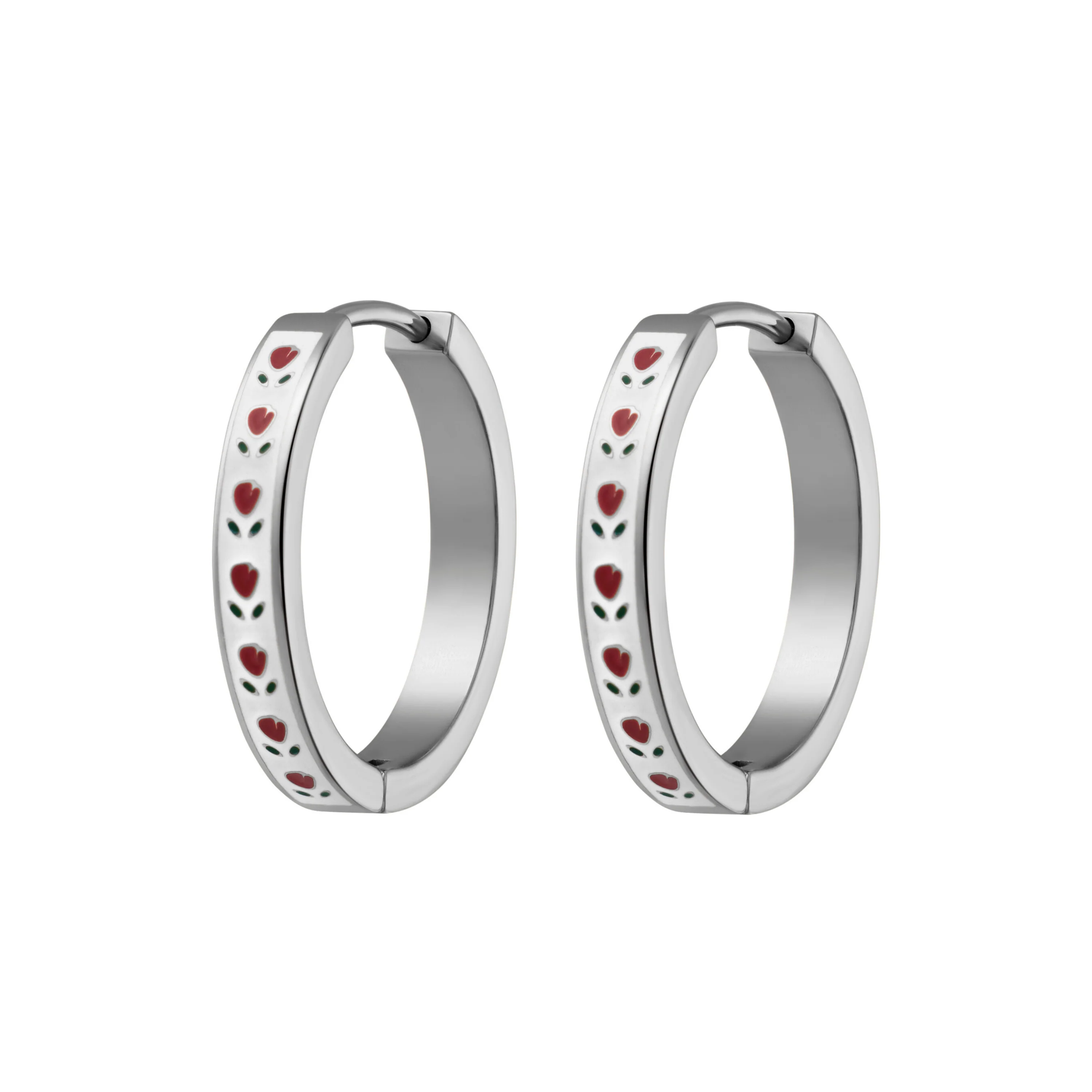 Rose Petal Enamel Hoops - Image 5