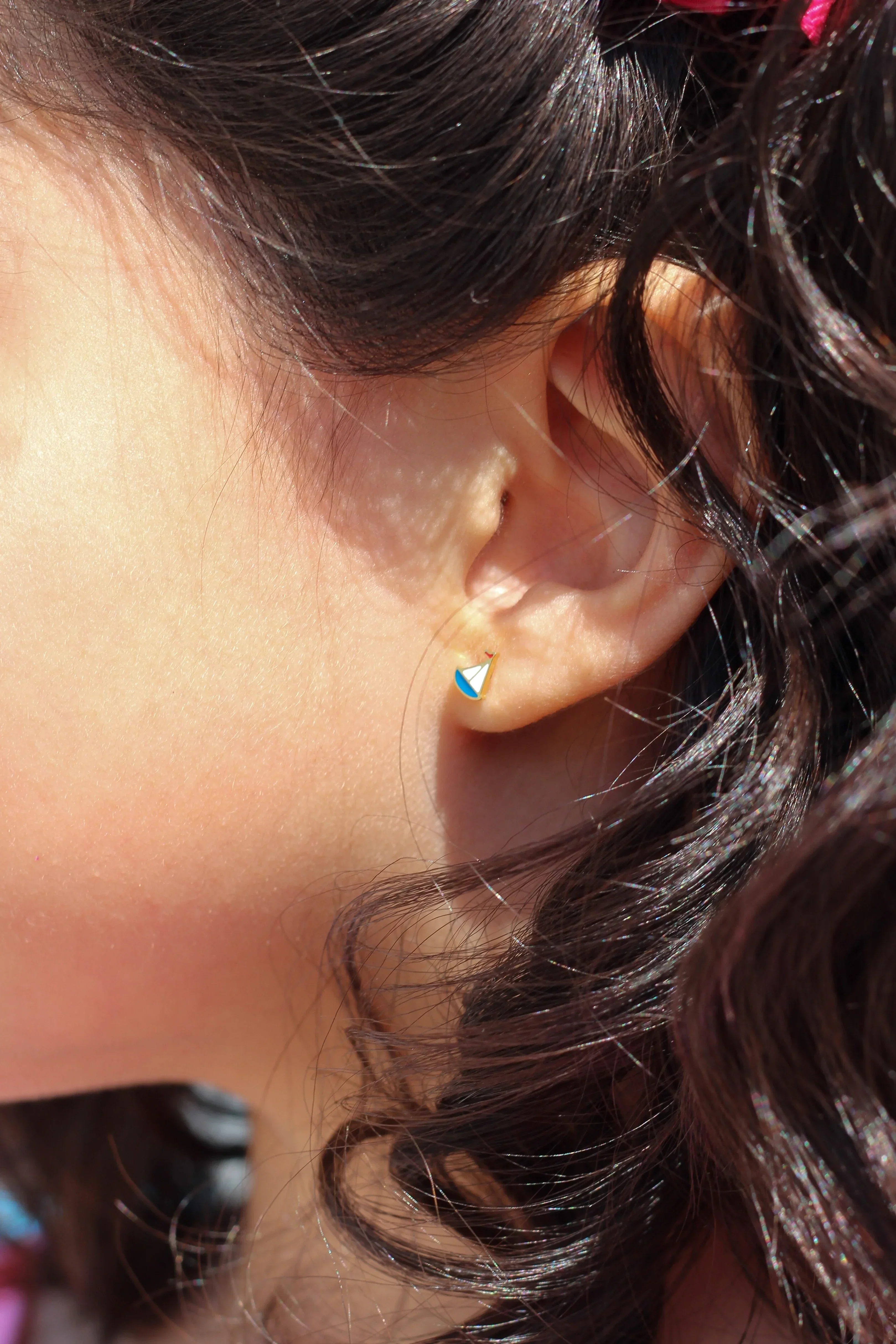Sailboat Enamel Flat Back Stud - Image 3