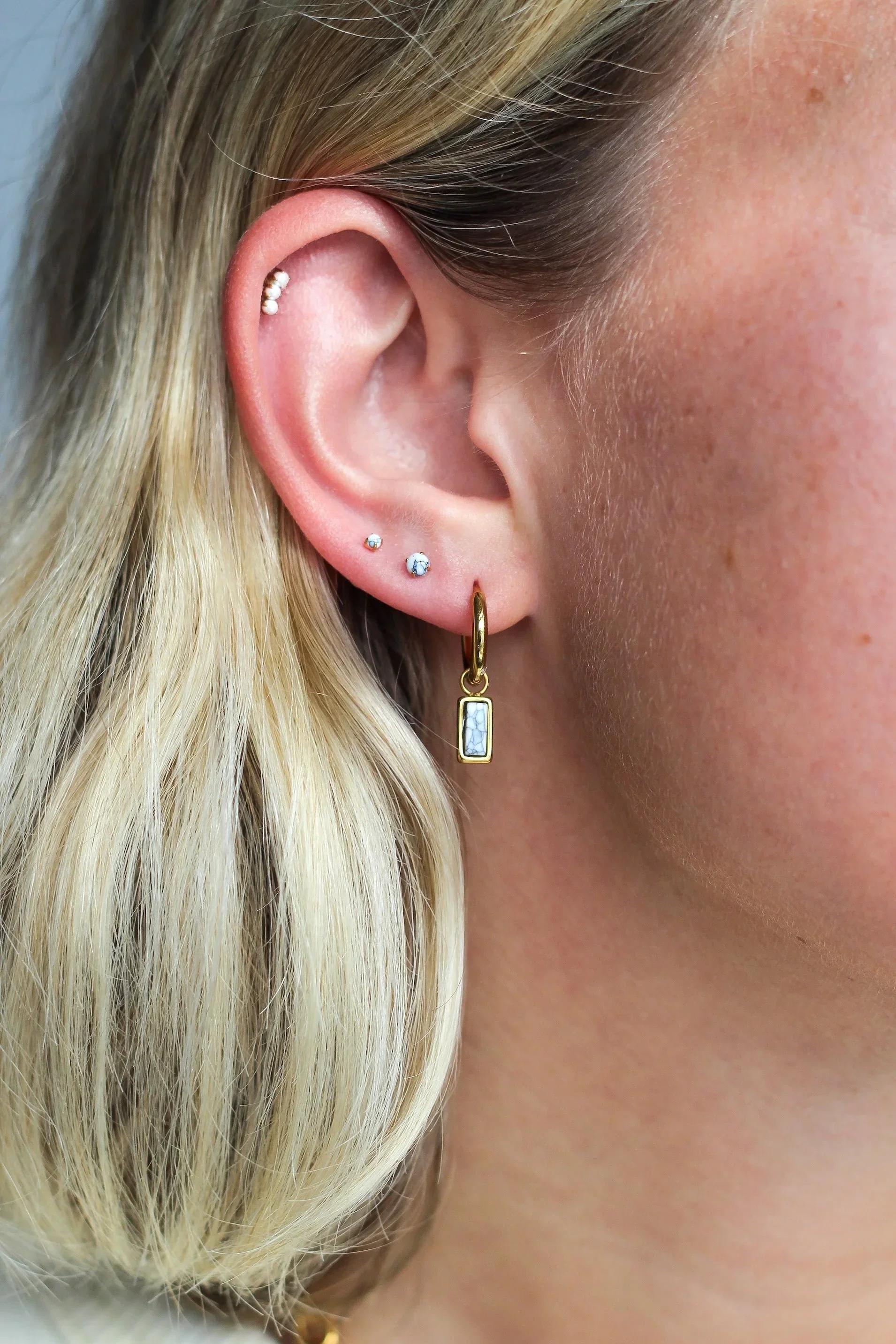 Salt Flat Howlite Hoops - Image 3