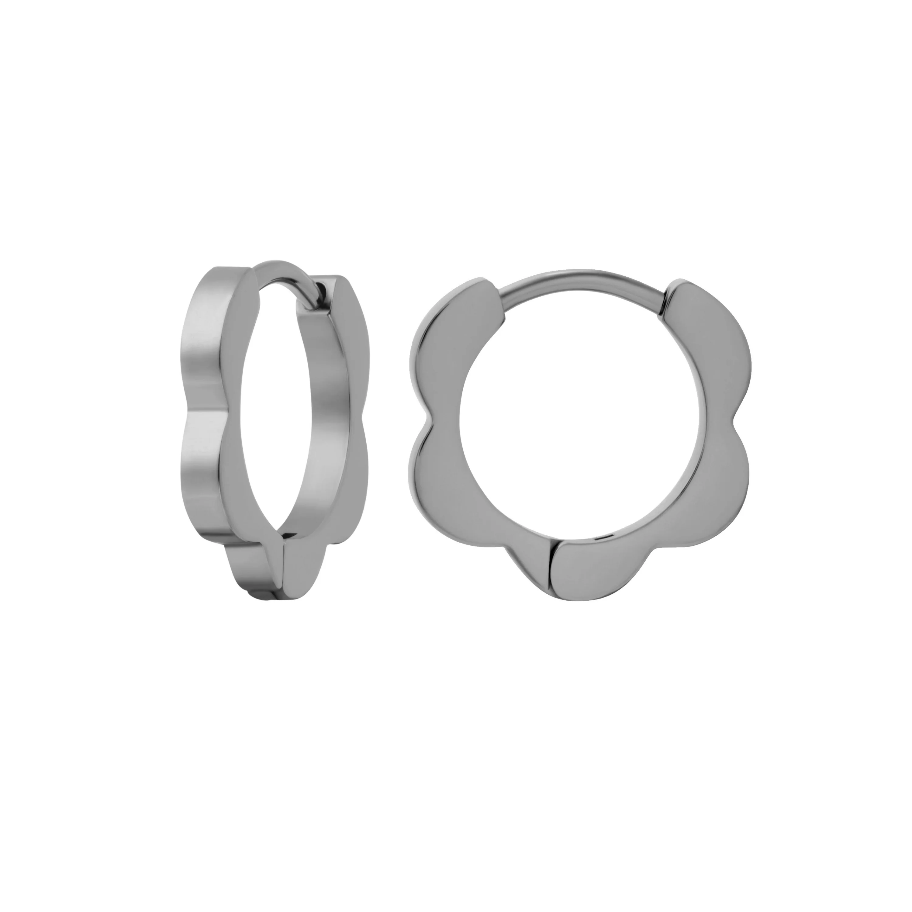 Scalloped Daisy Titanium Hoops - Image 5
