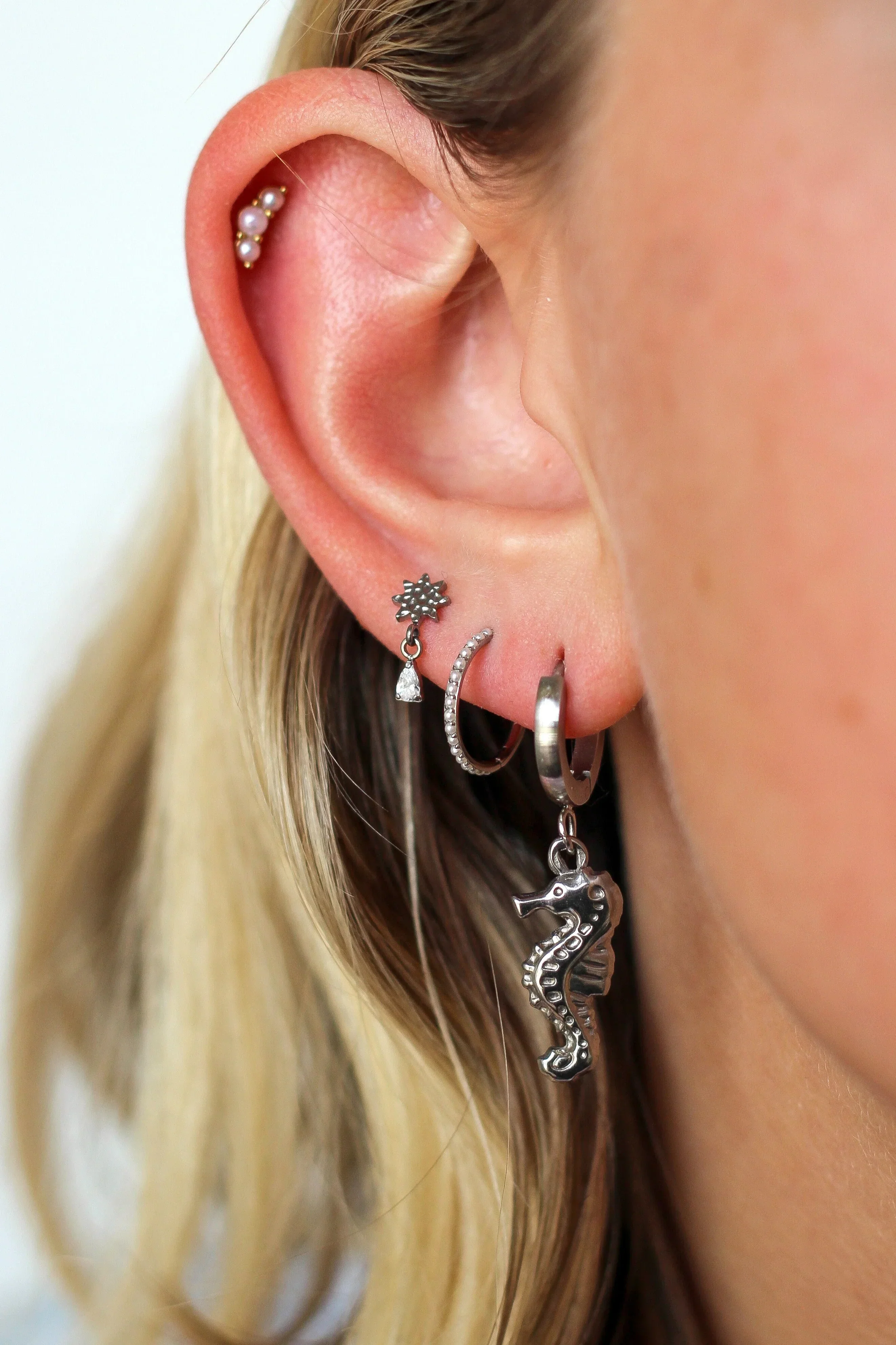 Seahorse Charm Hoops - Image 2