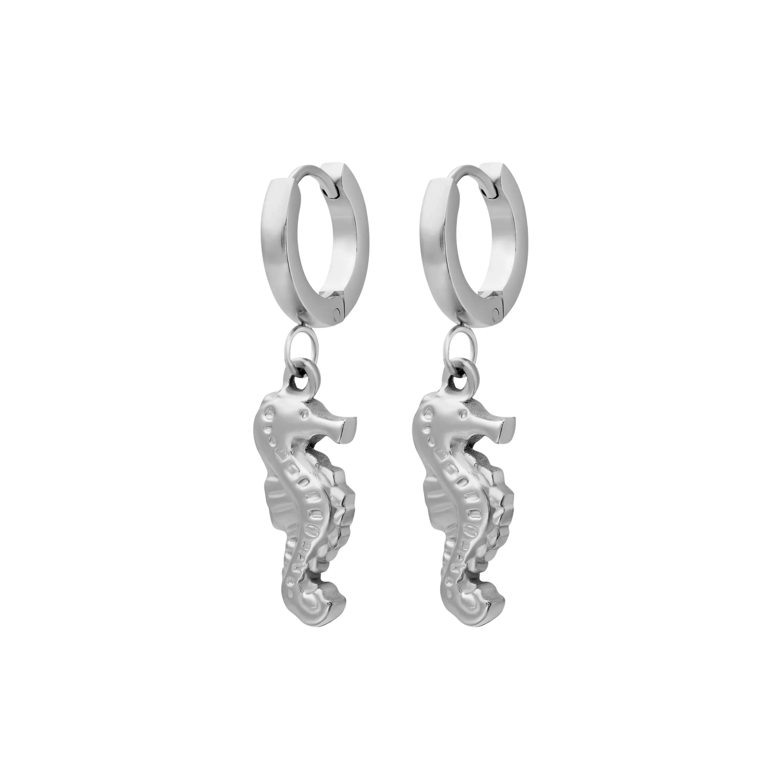 Seahorse Charm Hoops - Image 4