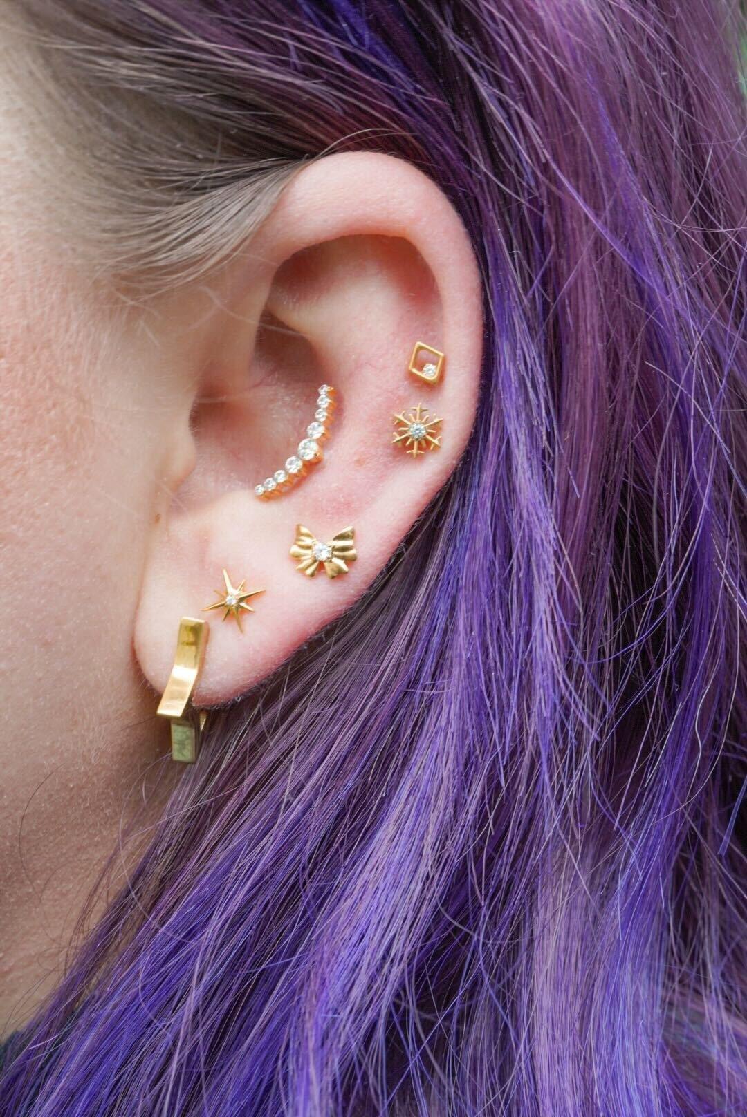 Snowflake Flat Back Stud - Image 8