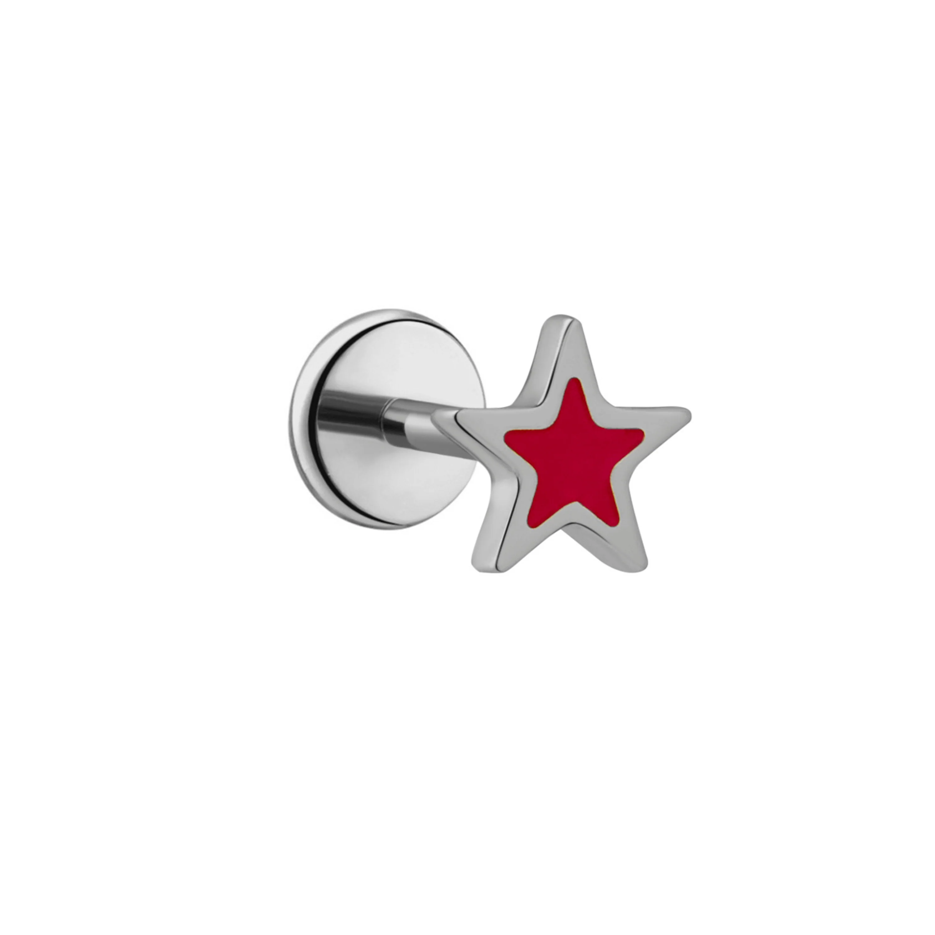 Star Enamel Flat Back Stud - Cherry Red - Image 7