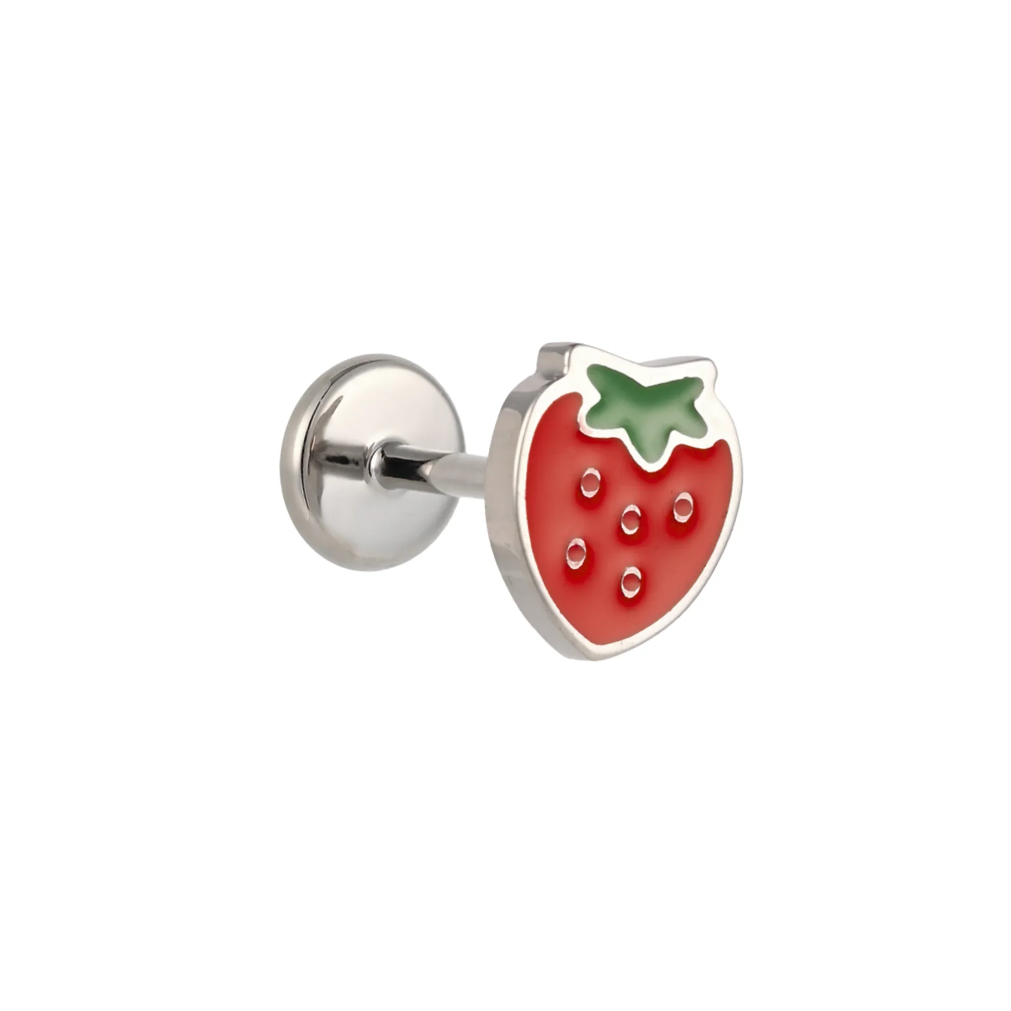 Strawberry Enamel Flat Back Stud - Image 6