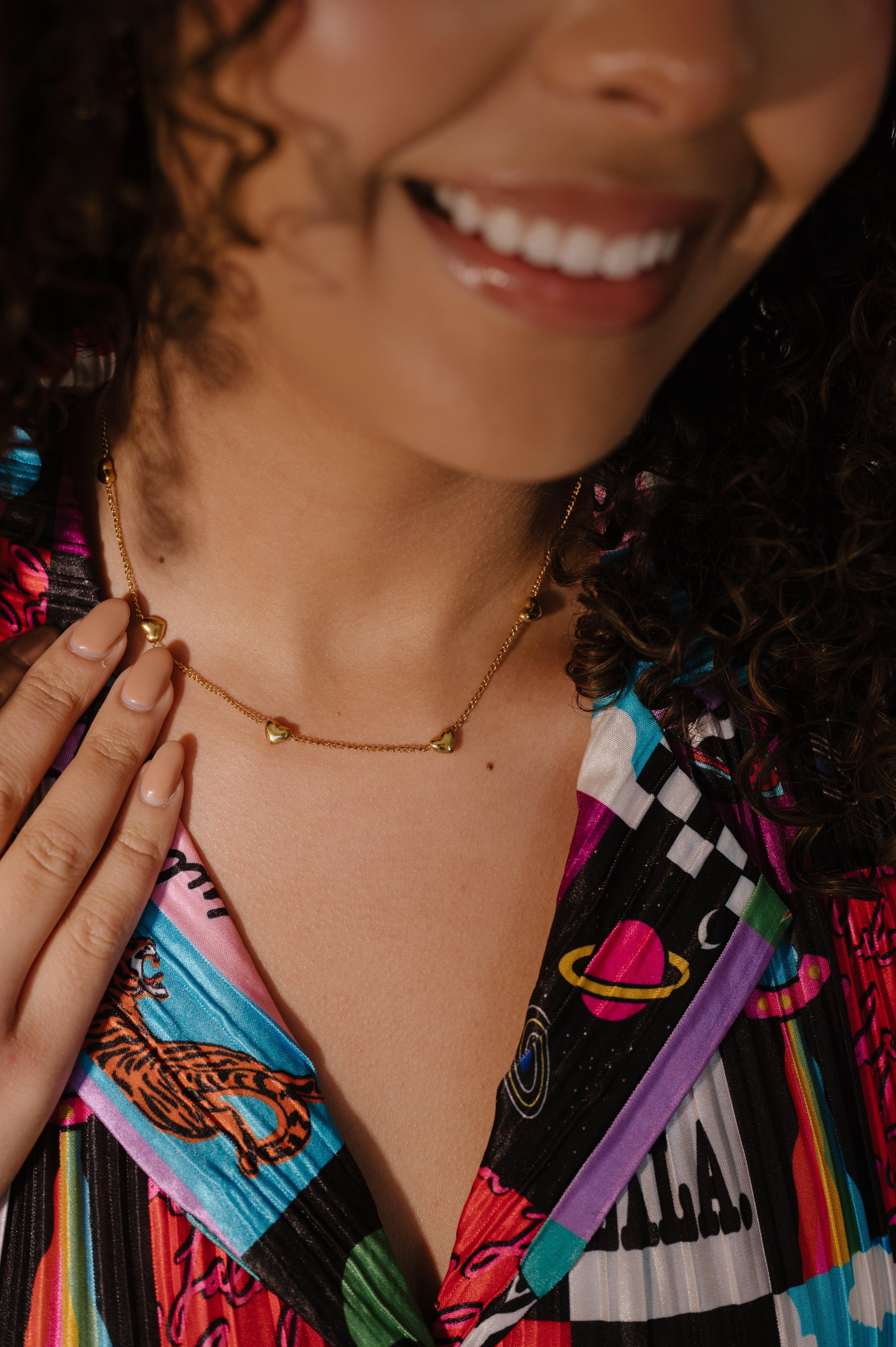 String of Hearts Choker Necklace - Image 4