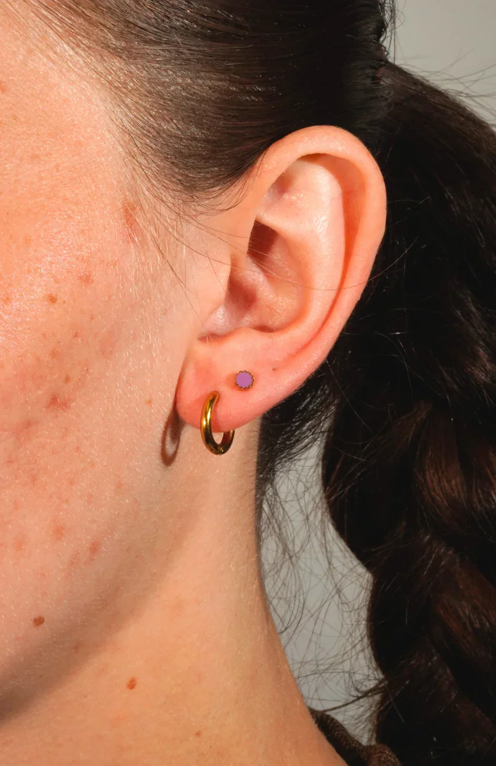 Sunny Pop Enamel Flat Back Stud - Purple - Image 2
