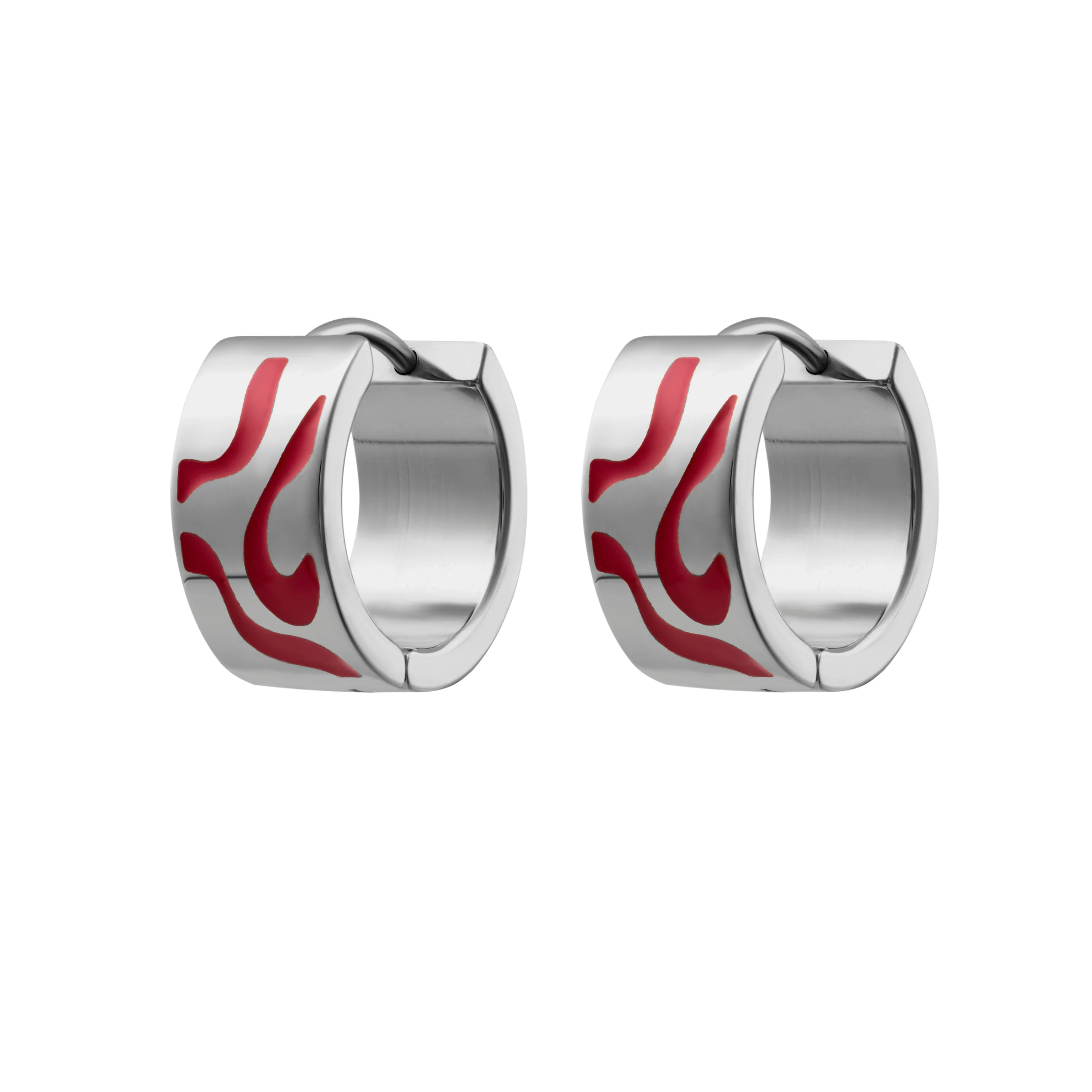 Swirl Titanium Hoops - Cherry Red - Image 6
