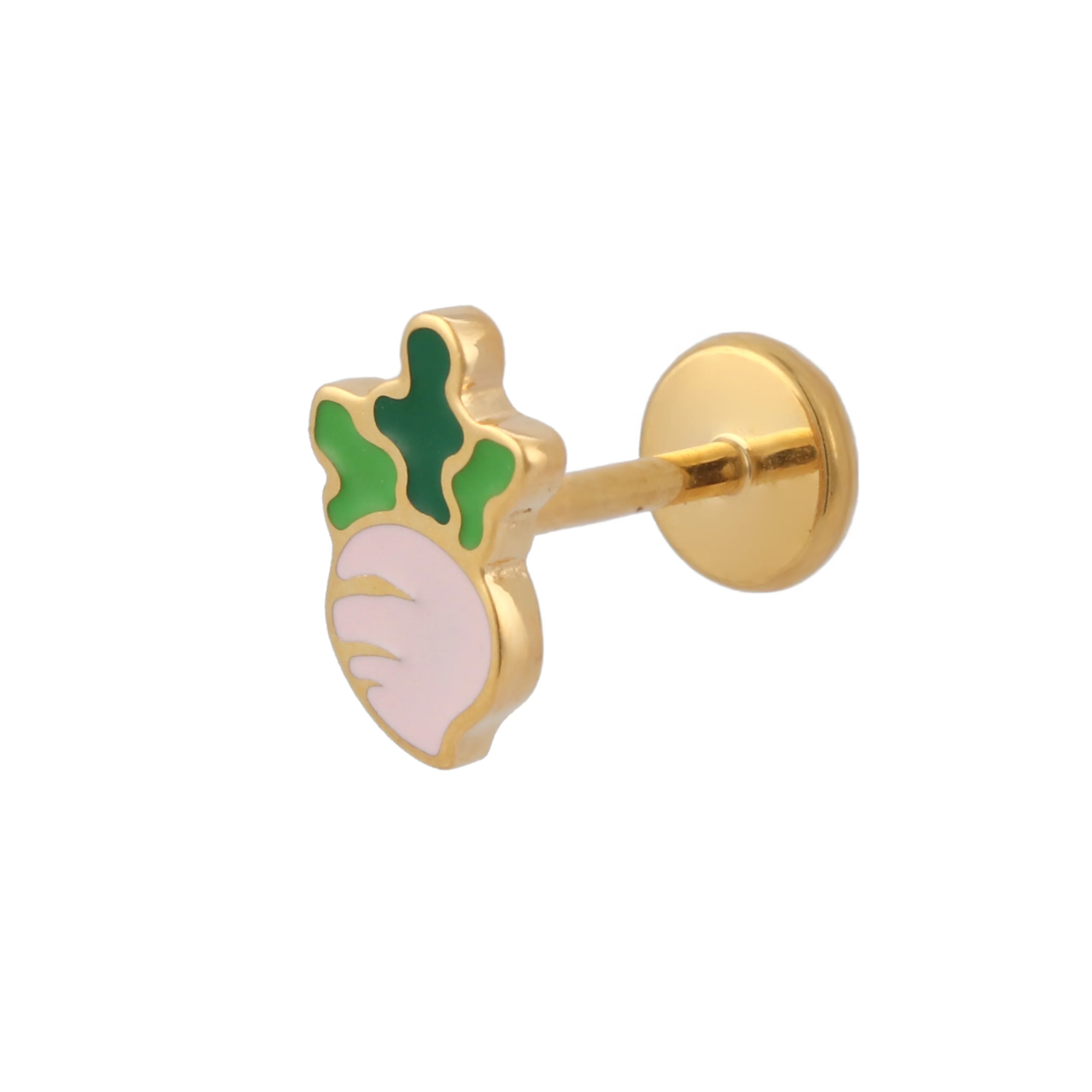 Turnip Enamel Flat Back Stud