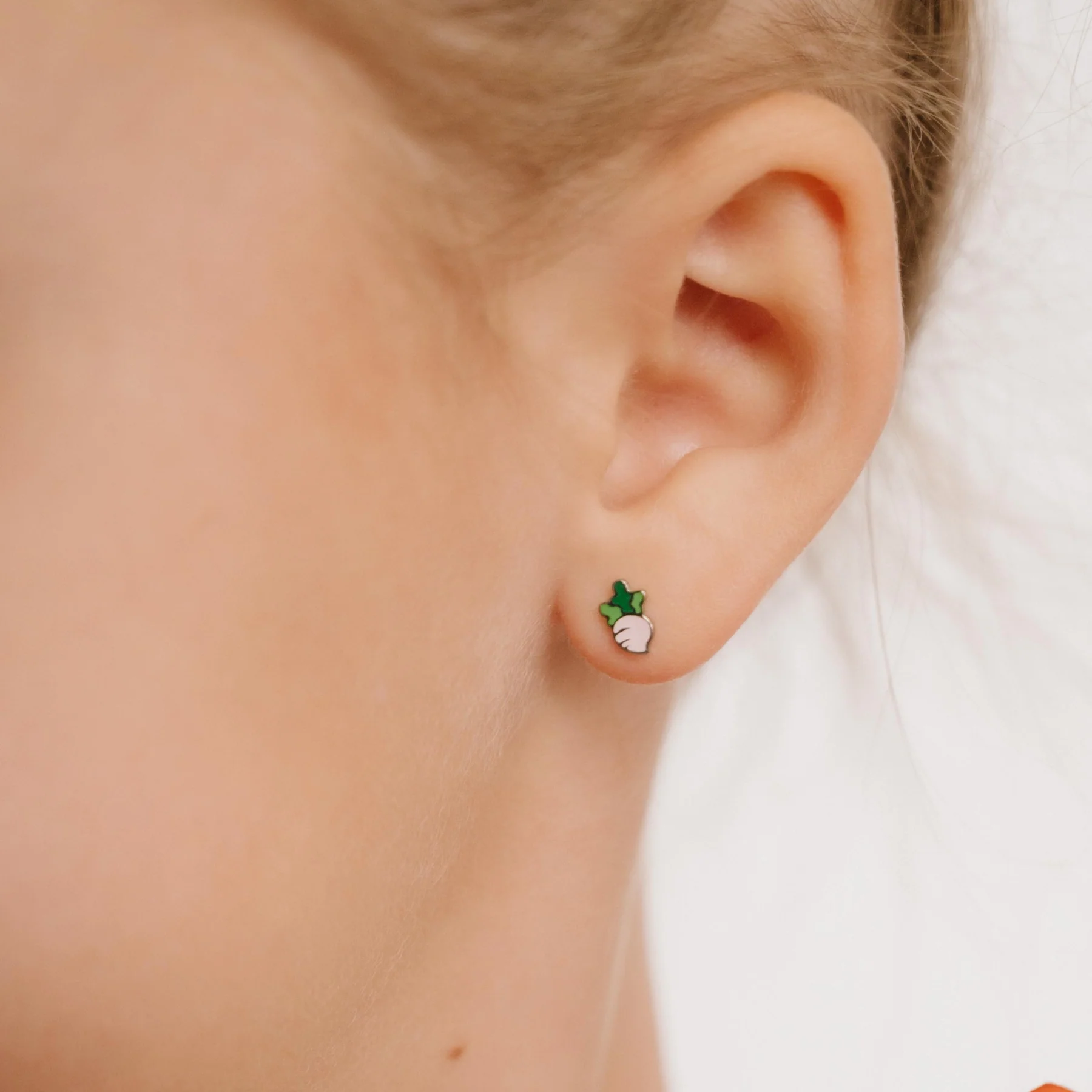 Turnip Enamel Flat Back Stud - Image 2