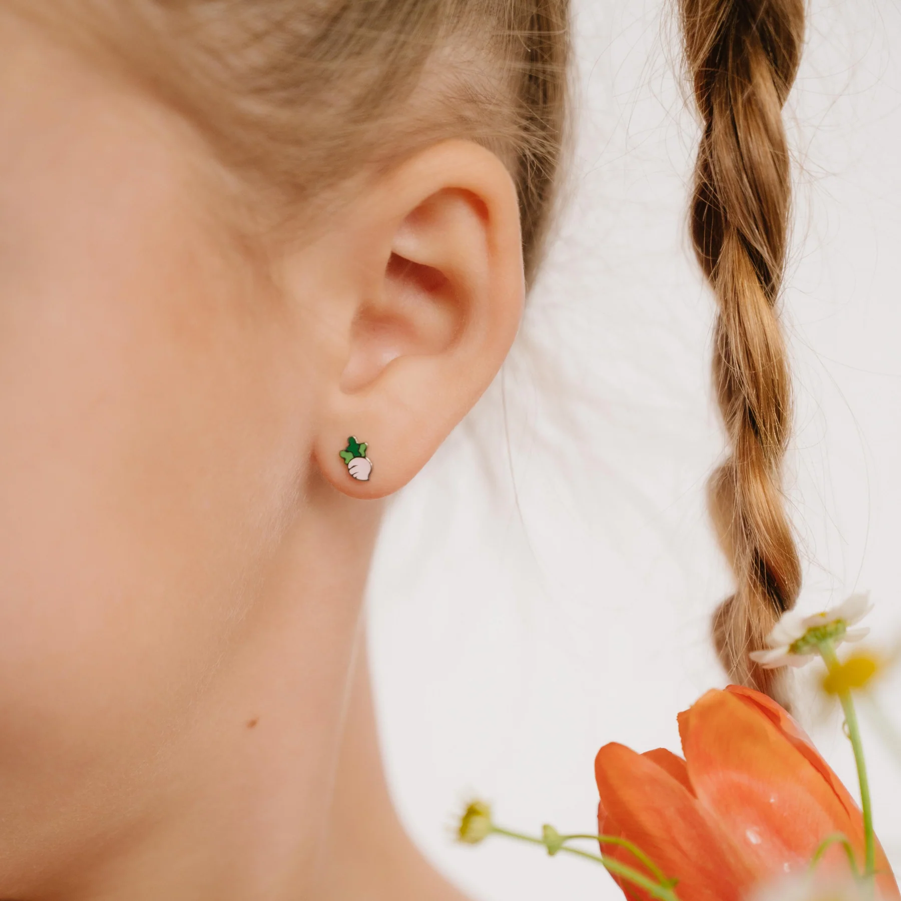 Turnip Enamel Flat Back Stud - Image 4