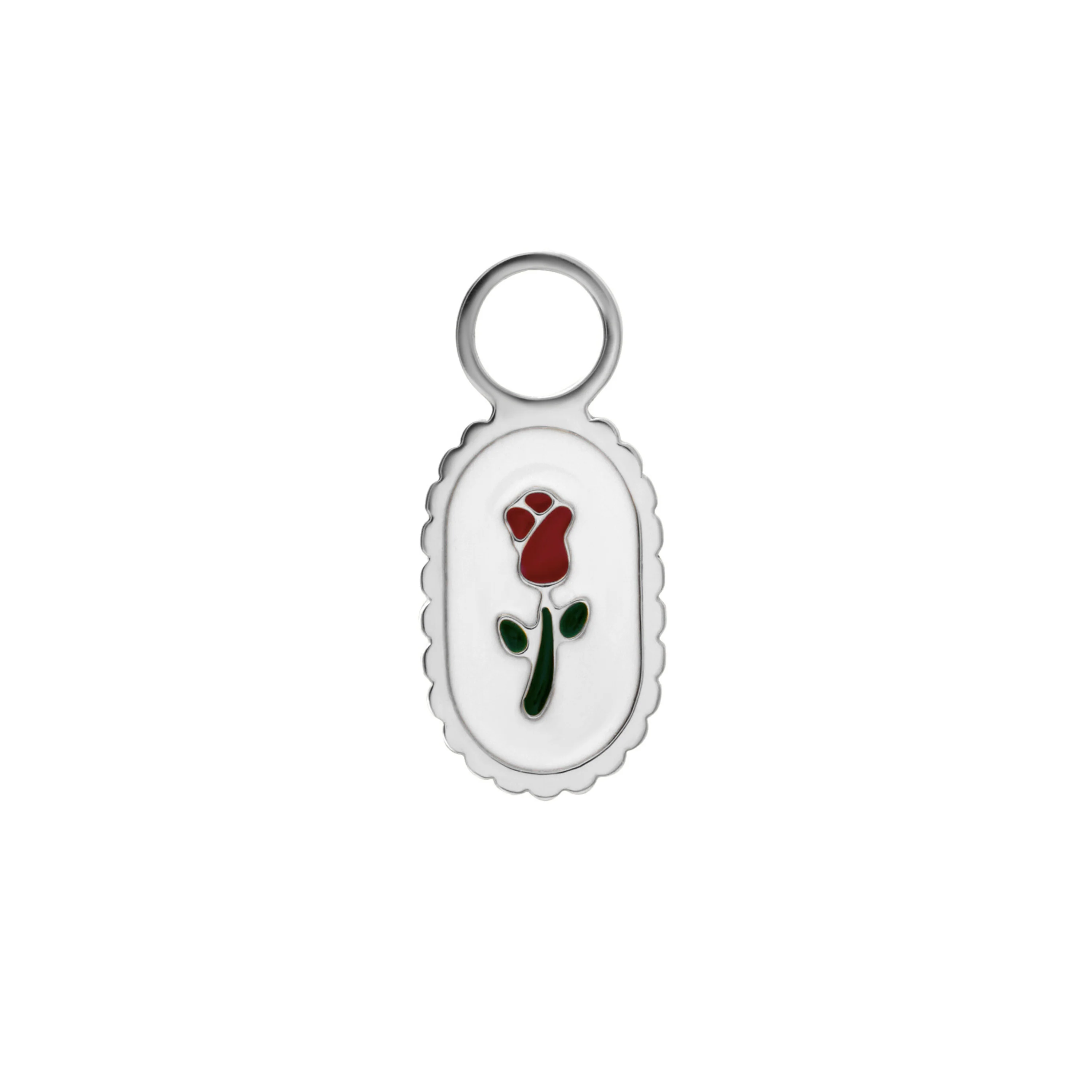 Vintage Rose Enamel Hoop Charm - Image 4