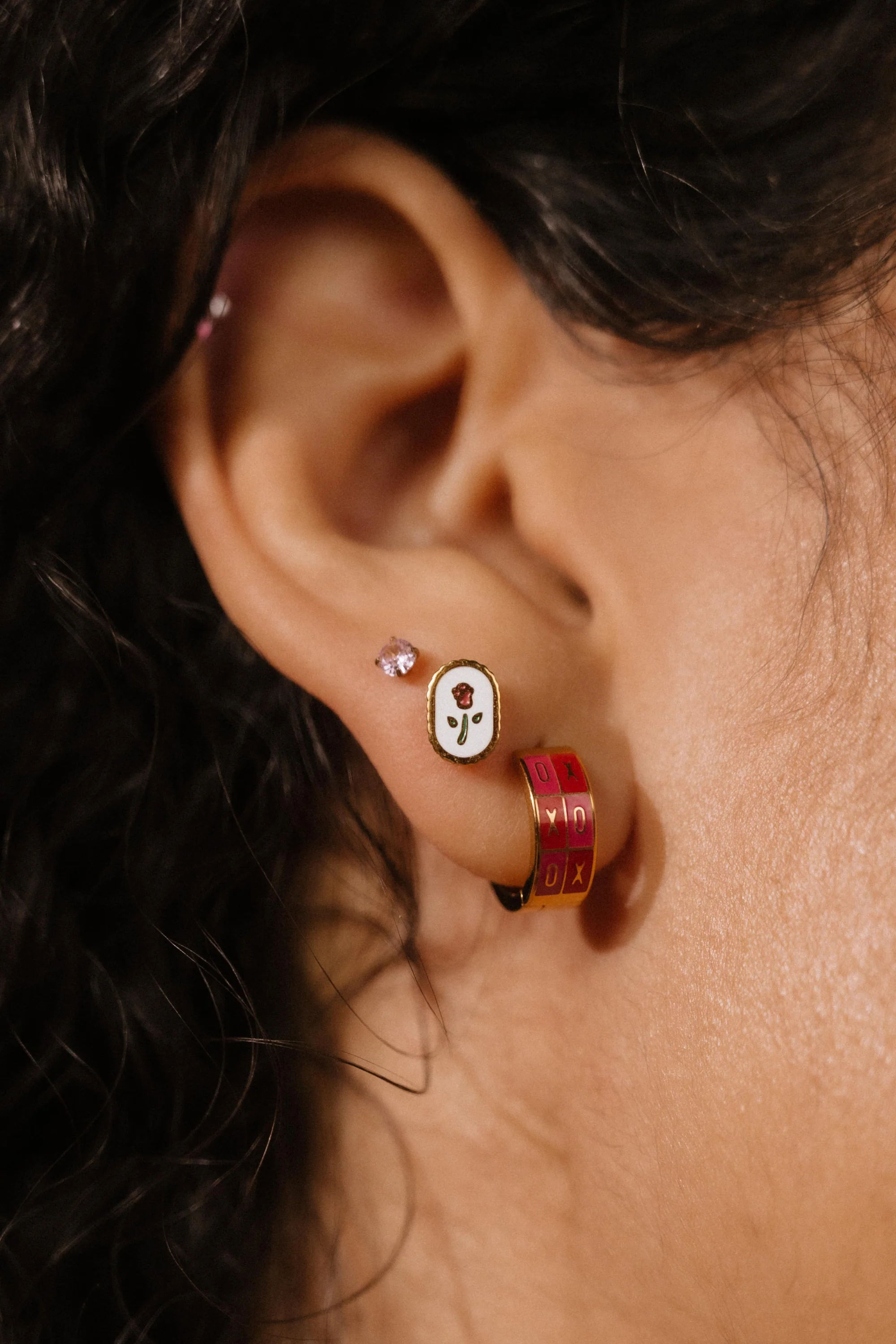 Vintage Rose Flat Back Stud - Image 2