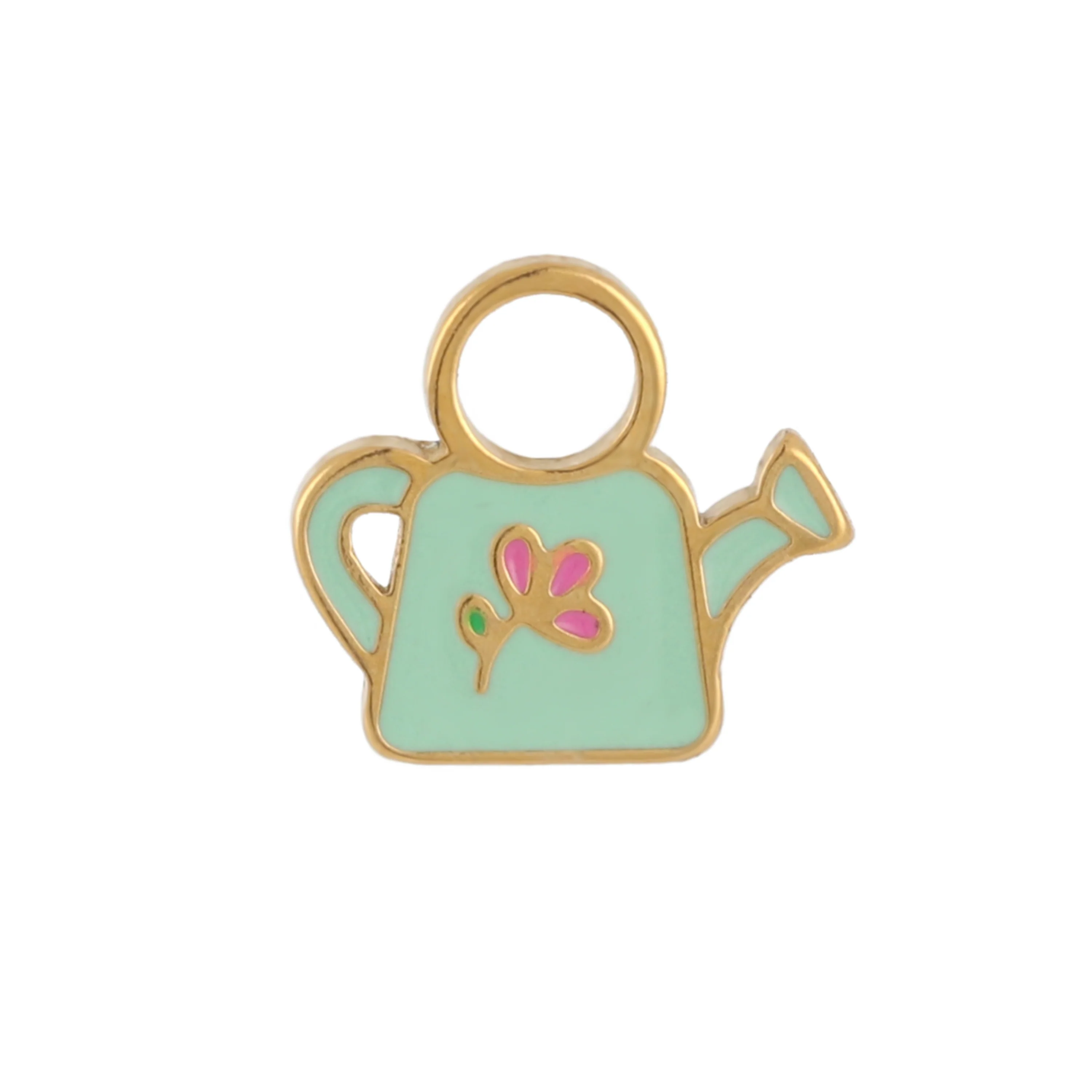 Watering Can Enamel Hoop Charm - Image 5
