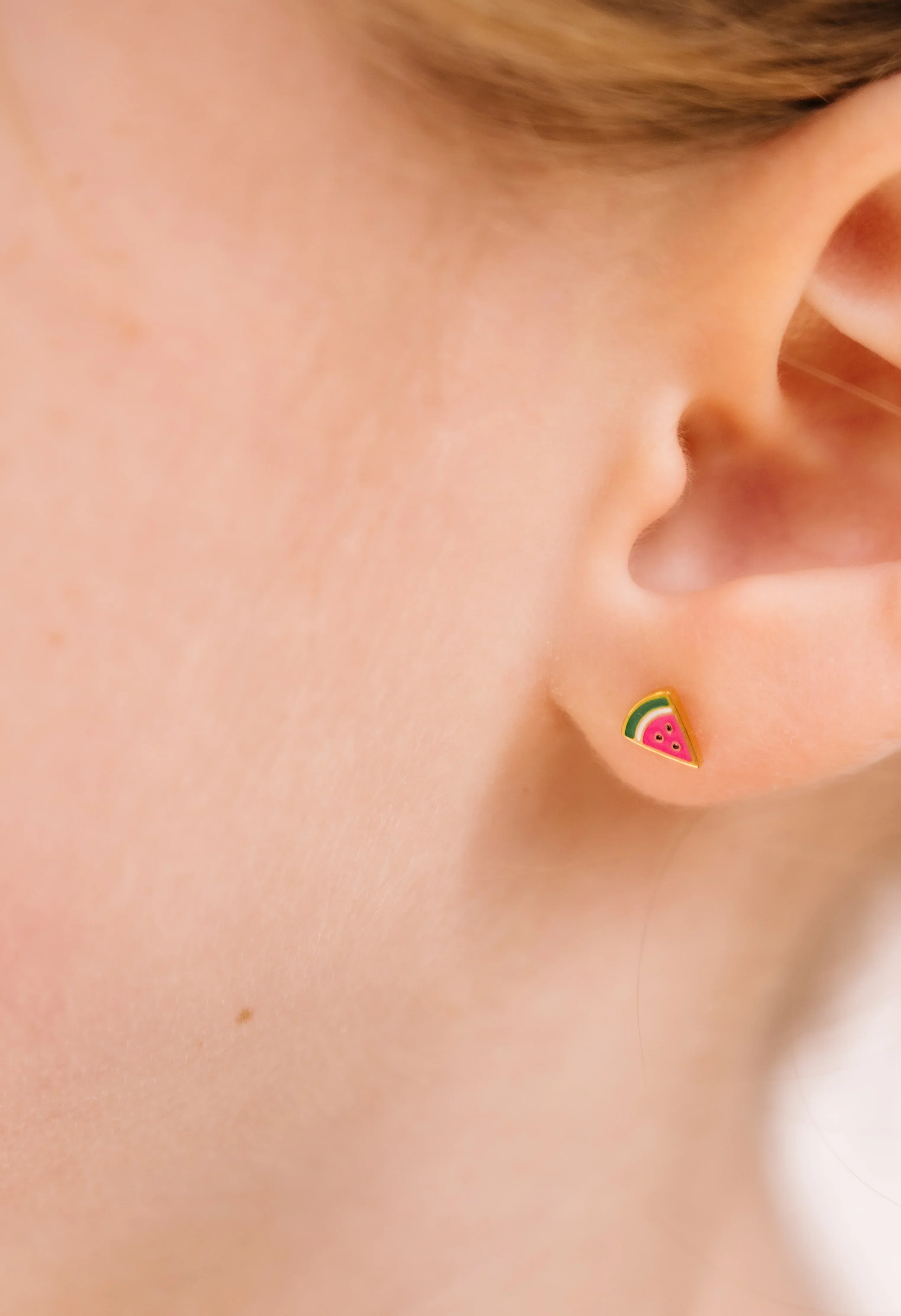 Watermelon Slice Enamel Flat Back Stud - Image 2