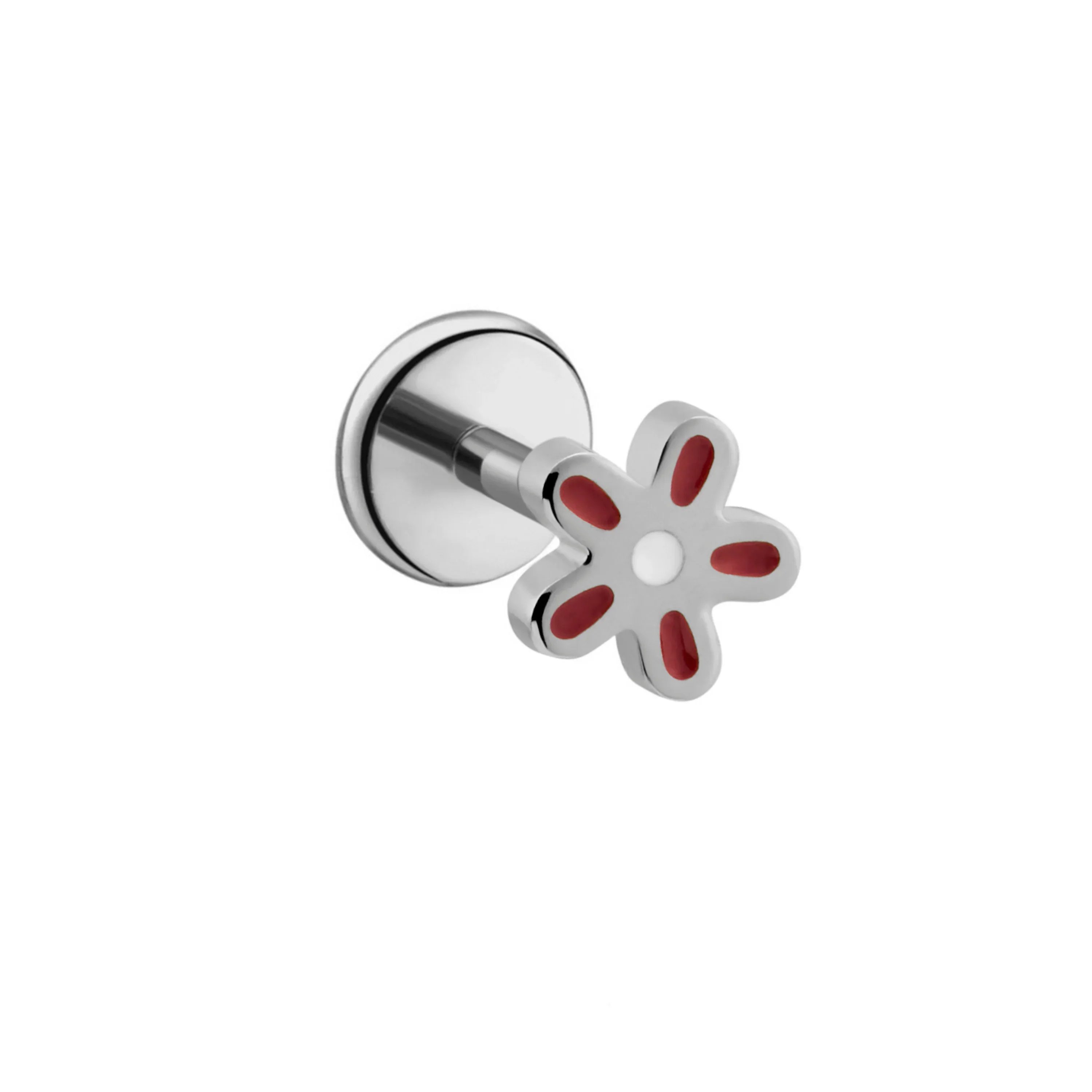 Wildflower Enamel Flat Back Stud - Burgundy - Image 6