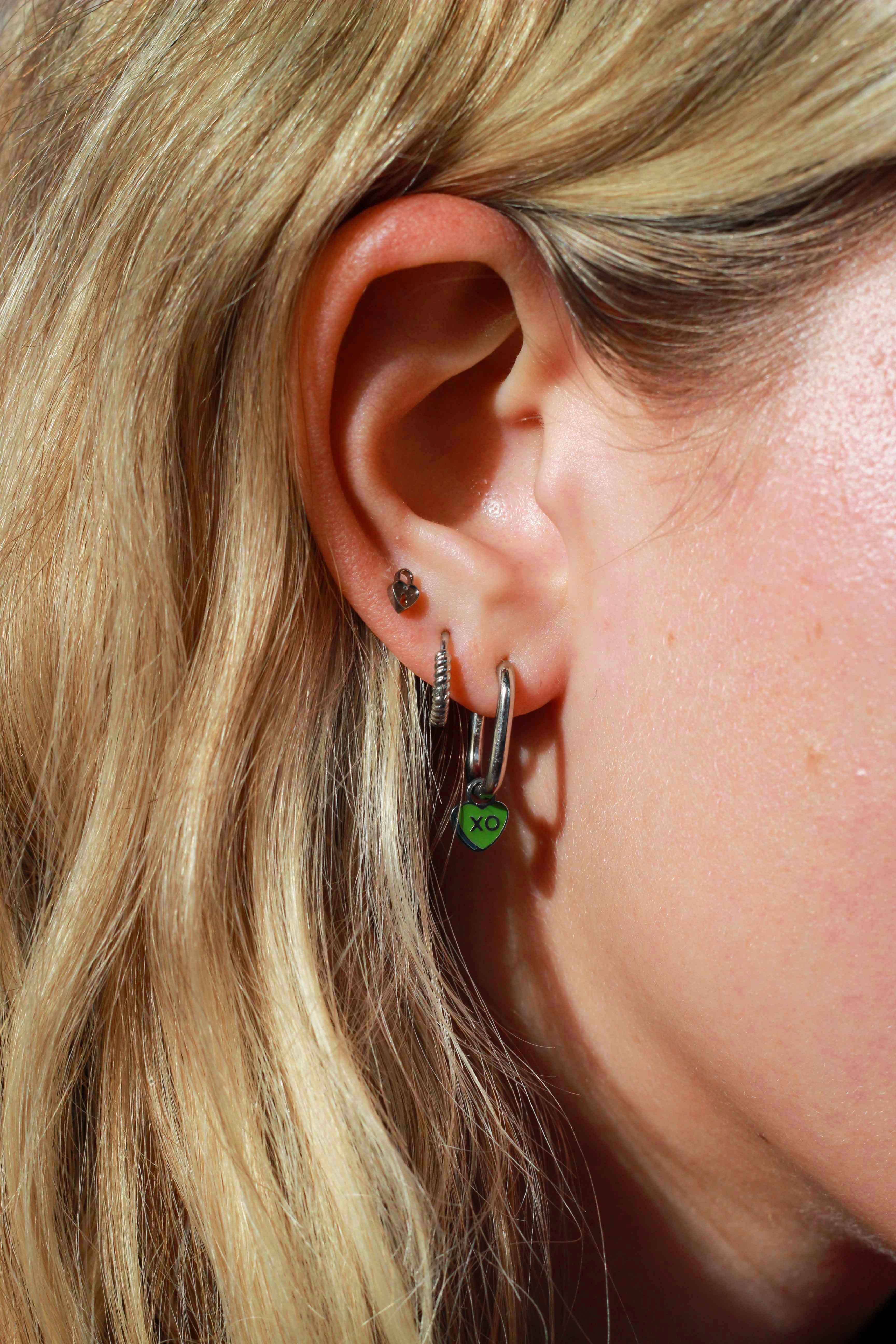 XO Candy Heart Enamel Charm - Green - Image 4