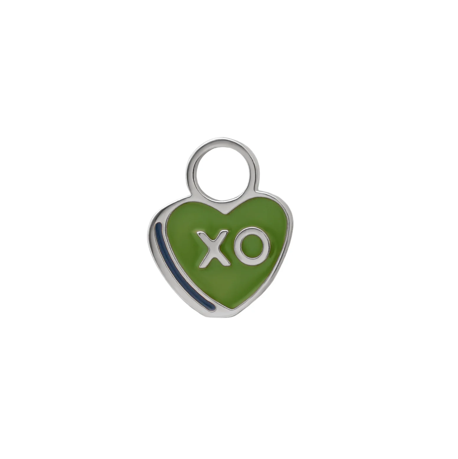 XO Candy Heart Enamel Charm - Green - Image 5