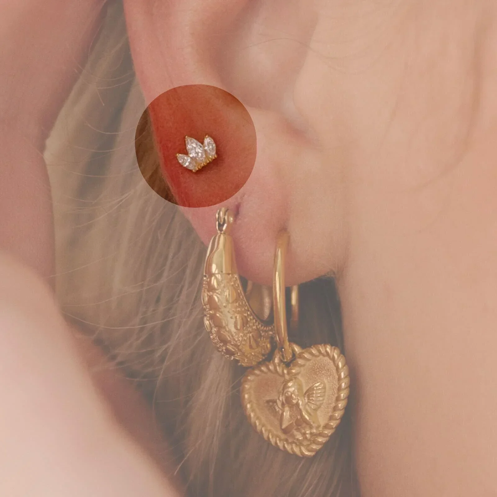 Zirconia Crown Flat Back Stud - Image 2