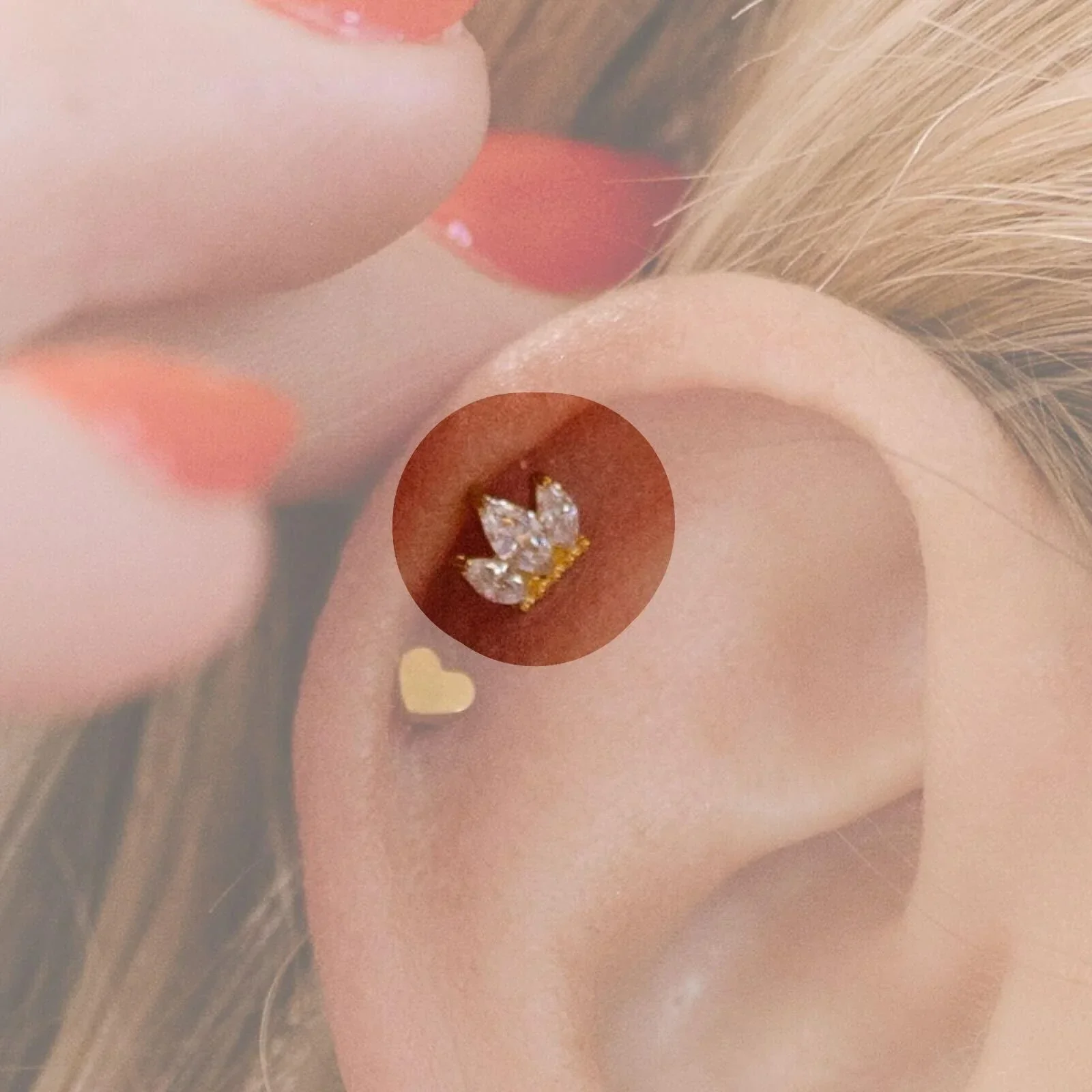 Zirconia Crown Flat Back Stud - Image 3