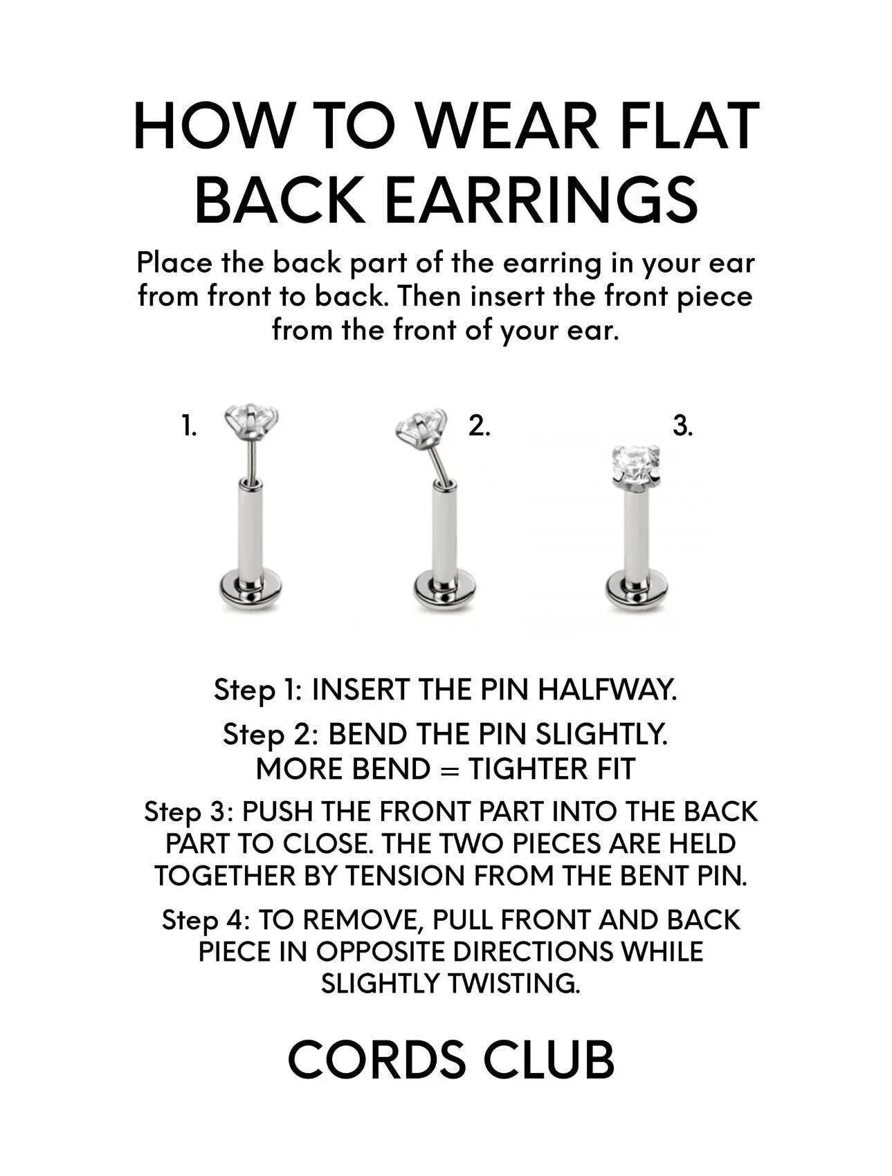 Zirconia Moon Flat Back Stud - Image 4