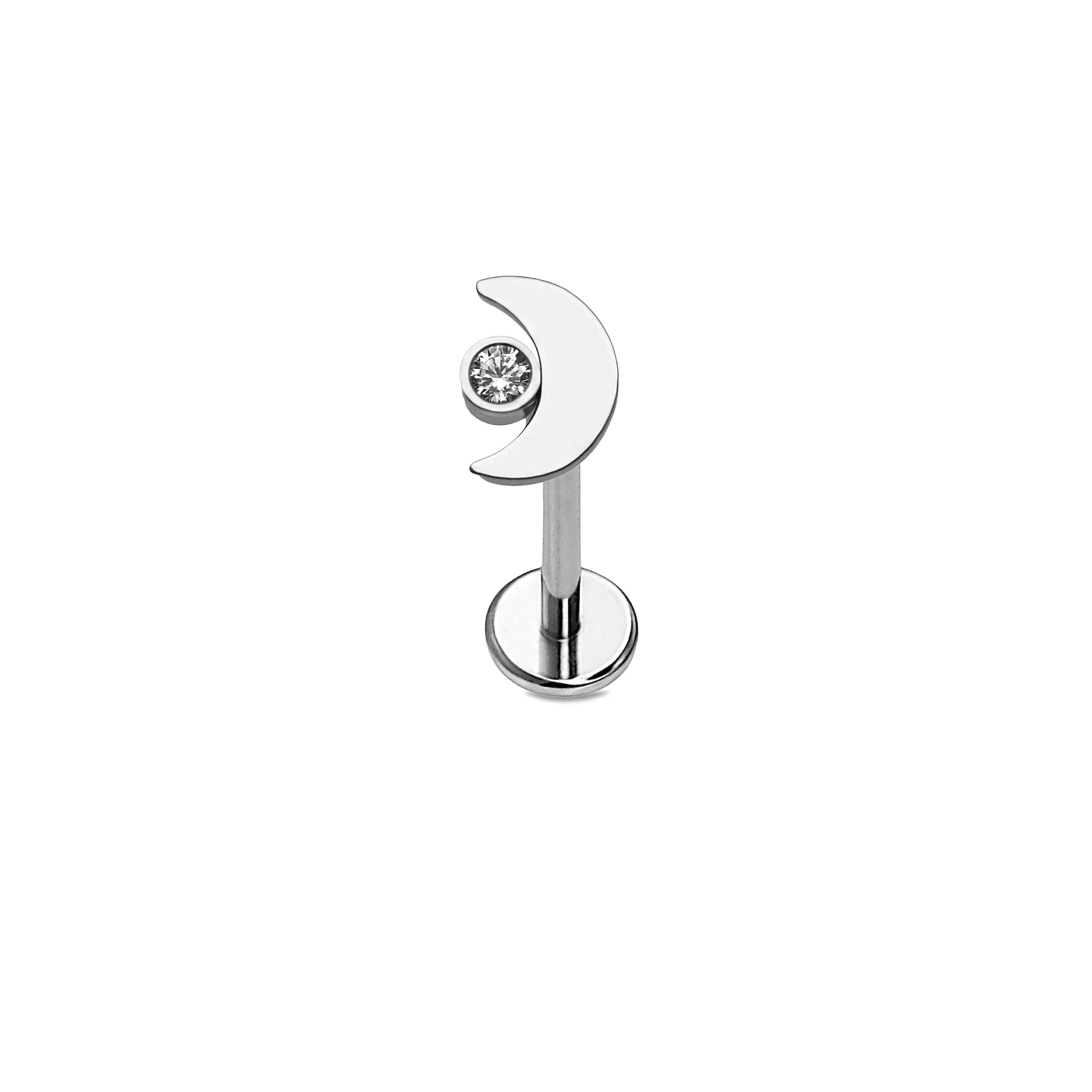 Zirconia Moon Flat Back Stud - Image 5